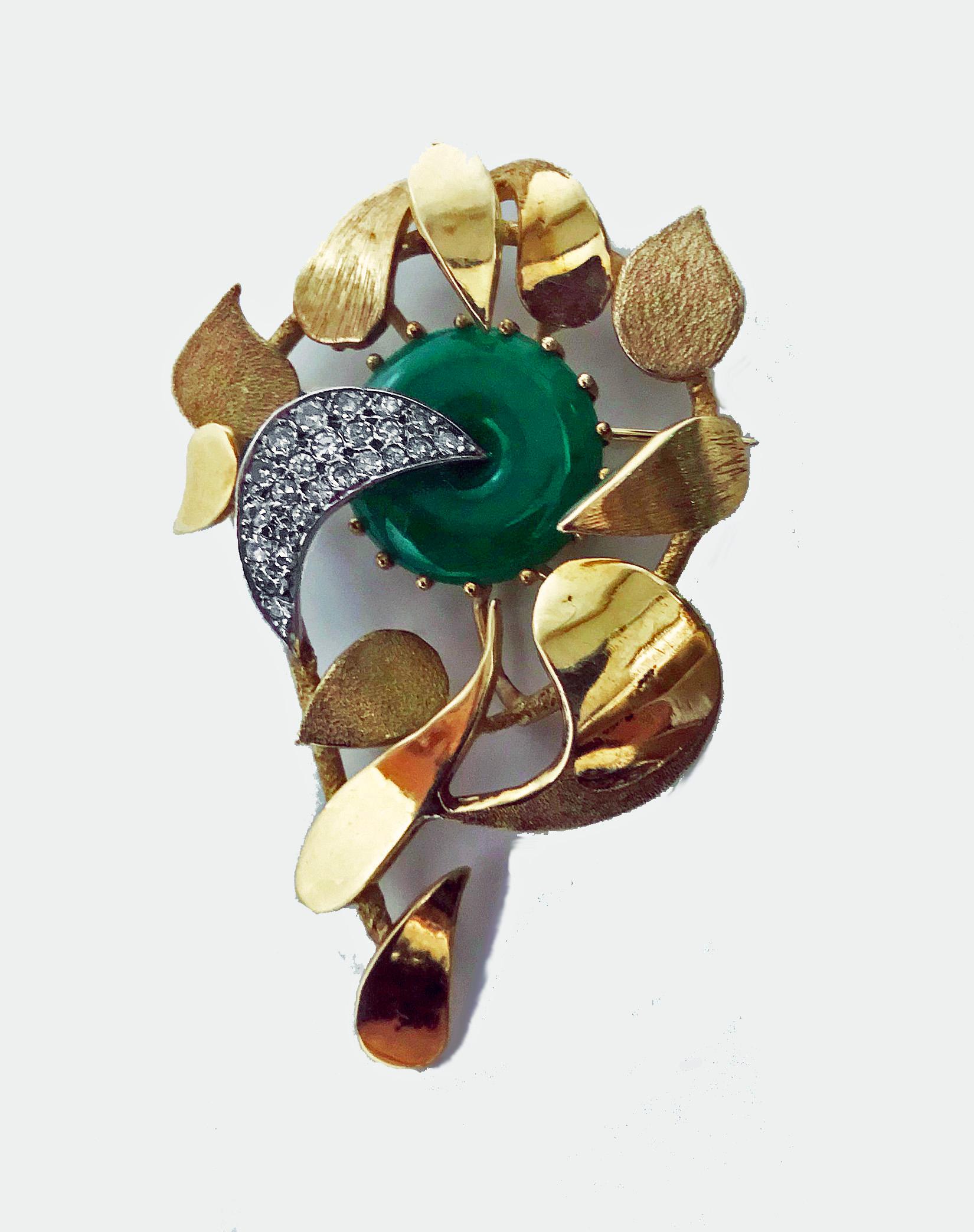 Jade Diamond Gold Flower 1