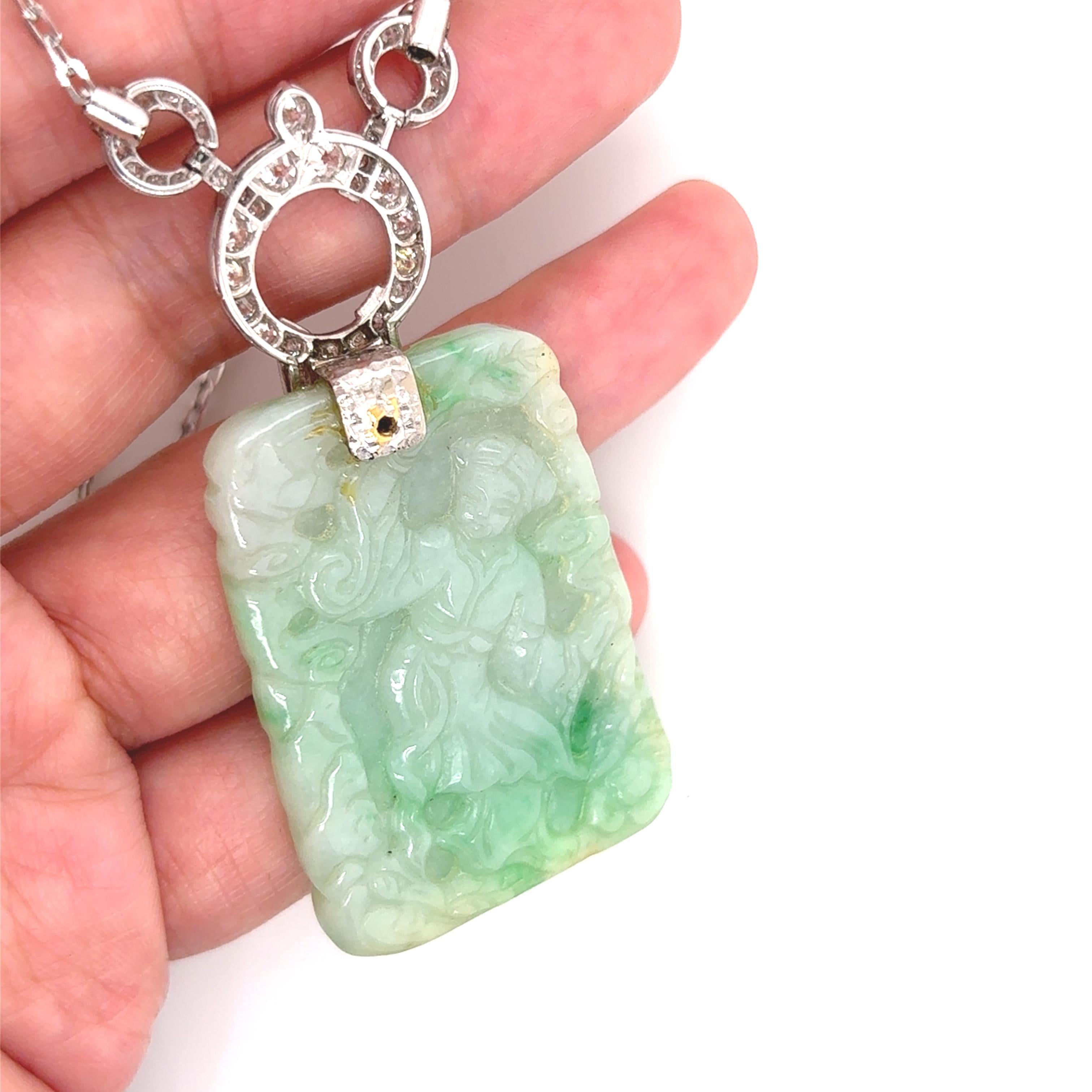 Ciondolo di giada con diamante in vendita 6