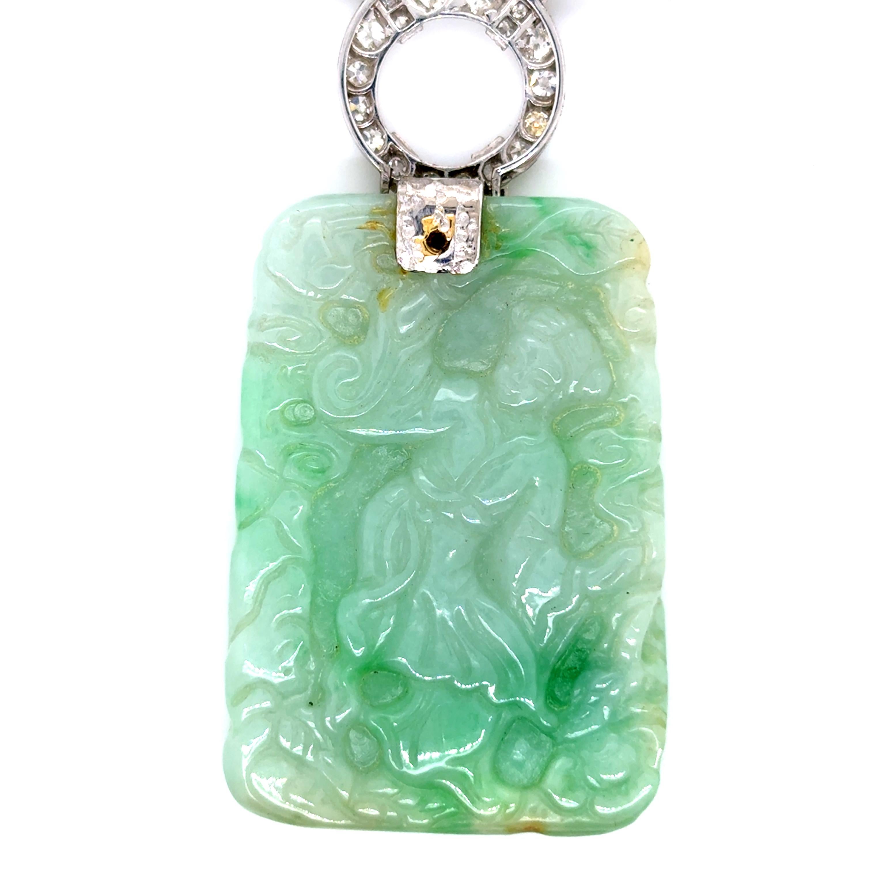 Ciondolo di giada con diamante in vendita 7