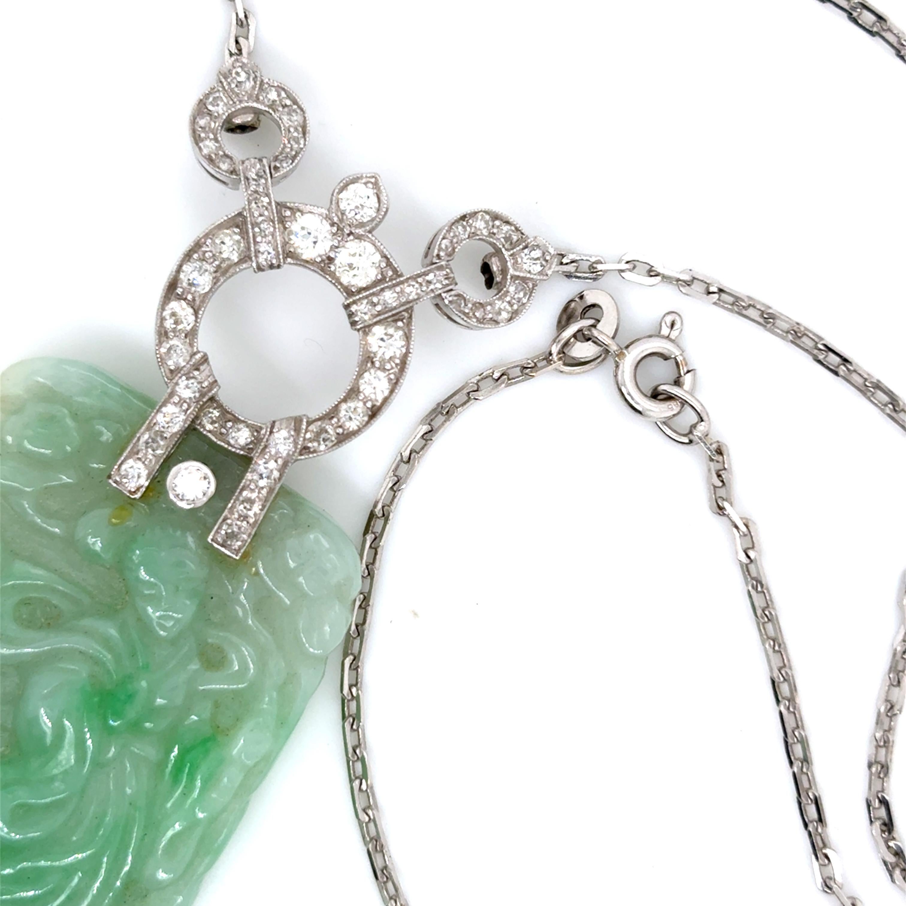 Ciondolo di giada con diamante in vendita 8