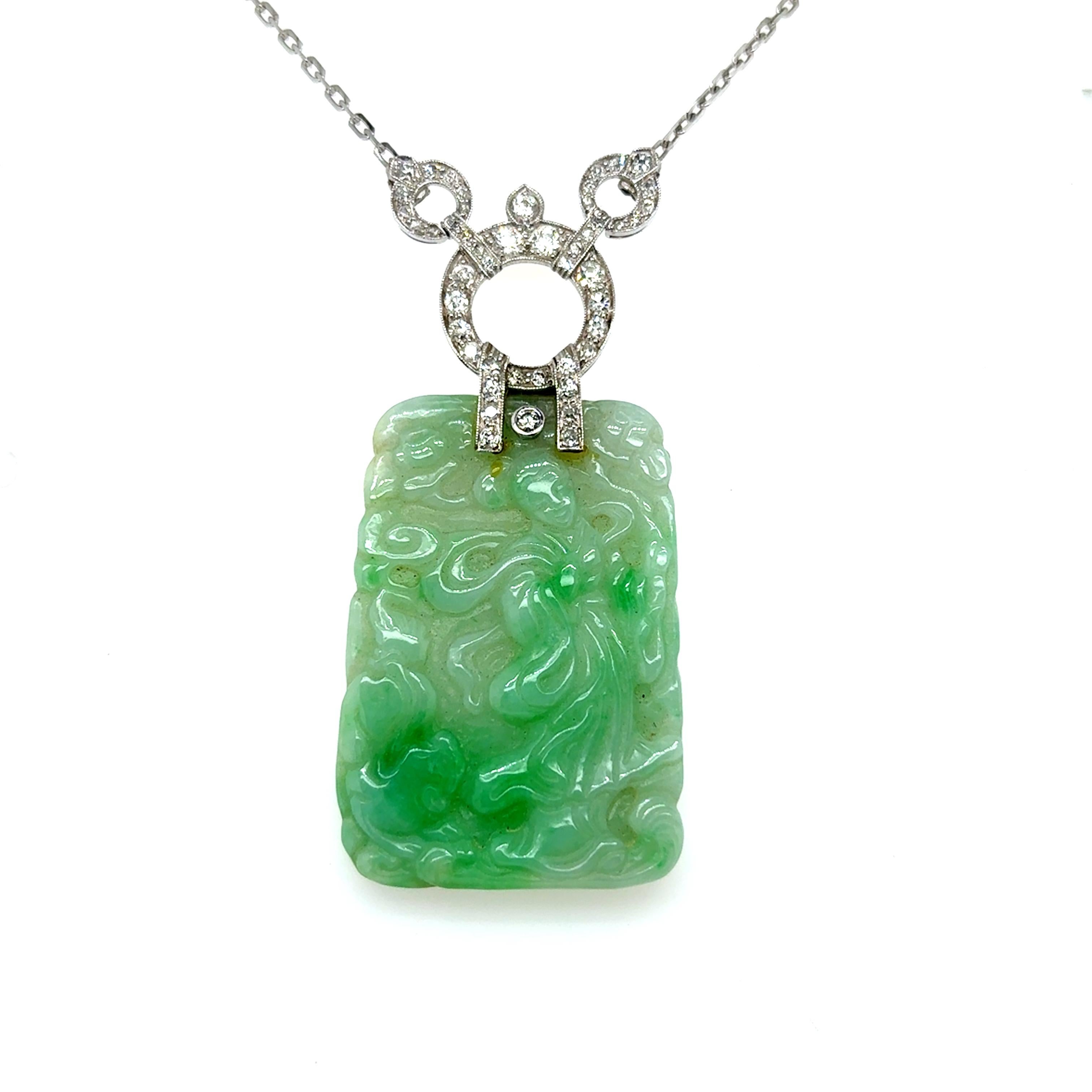 Ciondolo di giada con diamante in vendita 9