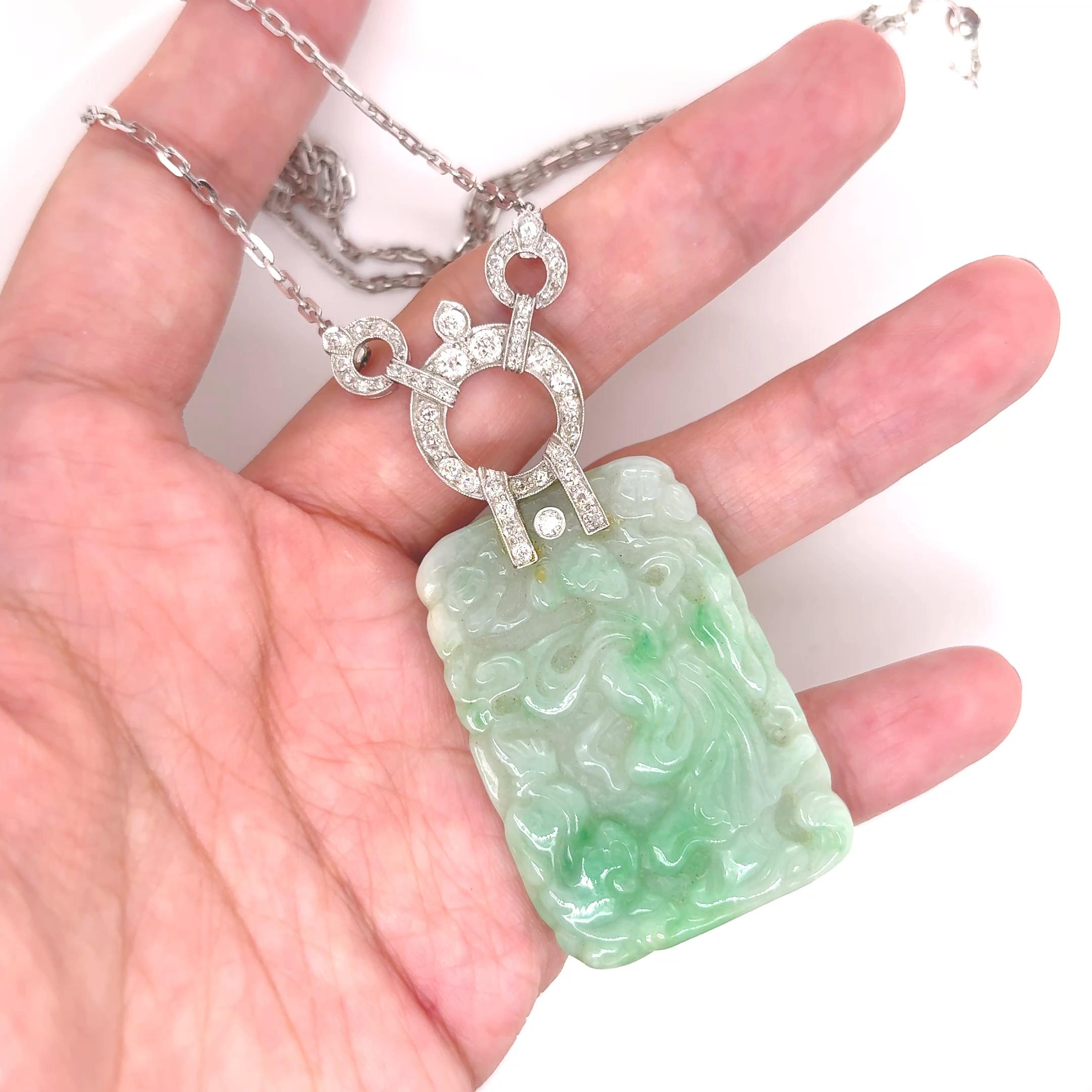 Ciondolo di giada con diamante in vendita 13