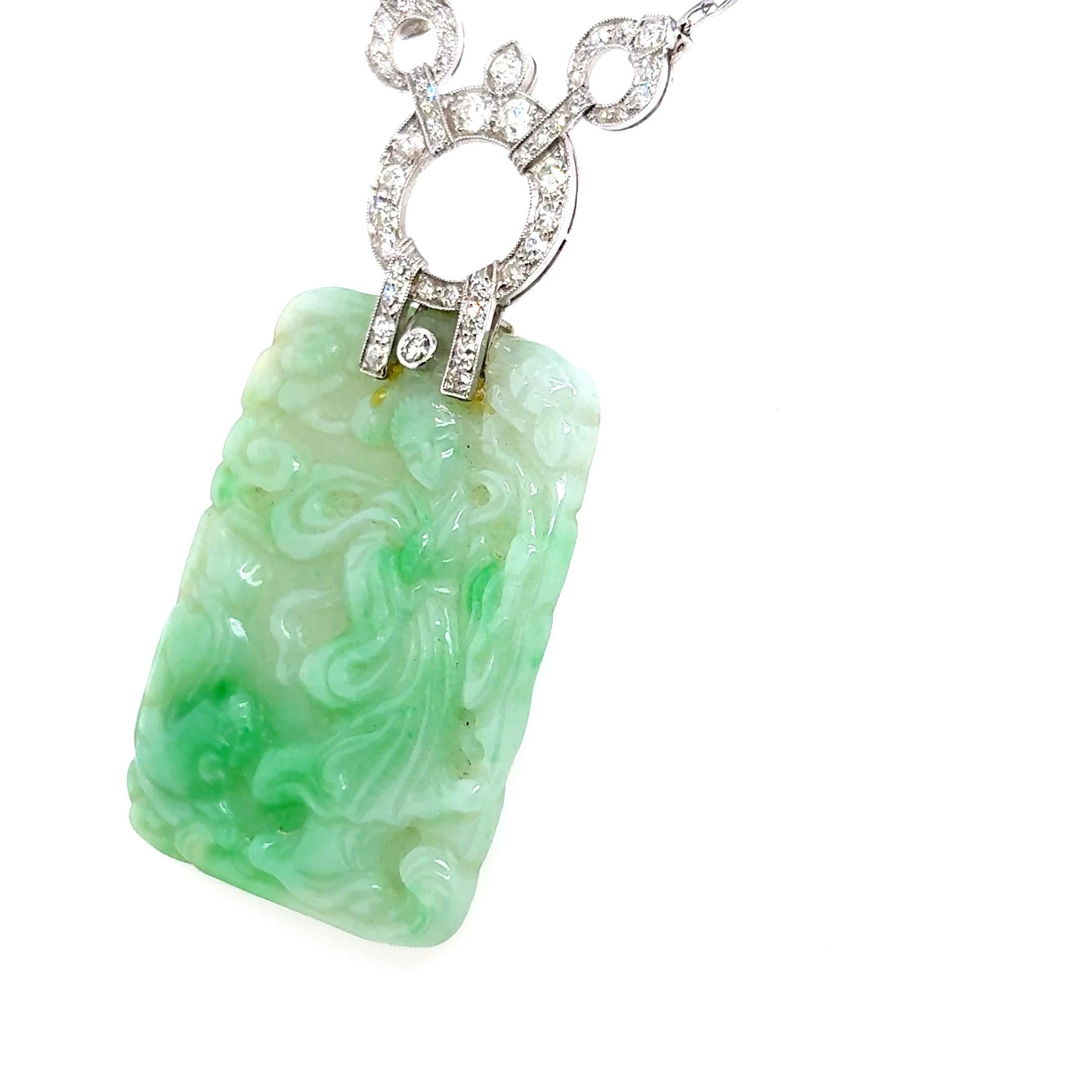 Ciondolo di giada con diamante in vendita 3