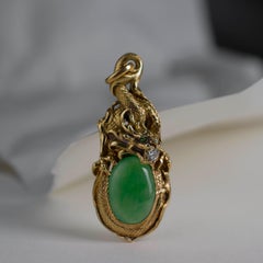 Jade, Diamond Pendant Substantial, Eccentric, Spectacular & Certified Untreated