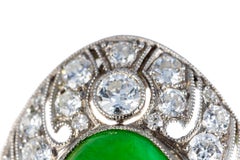 Jade & Diamond Platinum Brooch