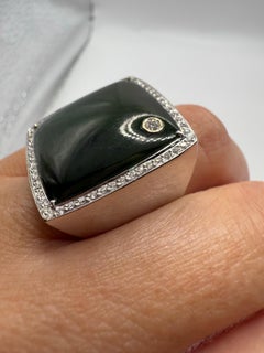 Jade Diamond ring 18KT white gold ring