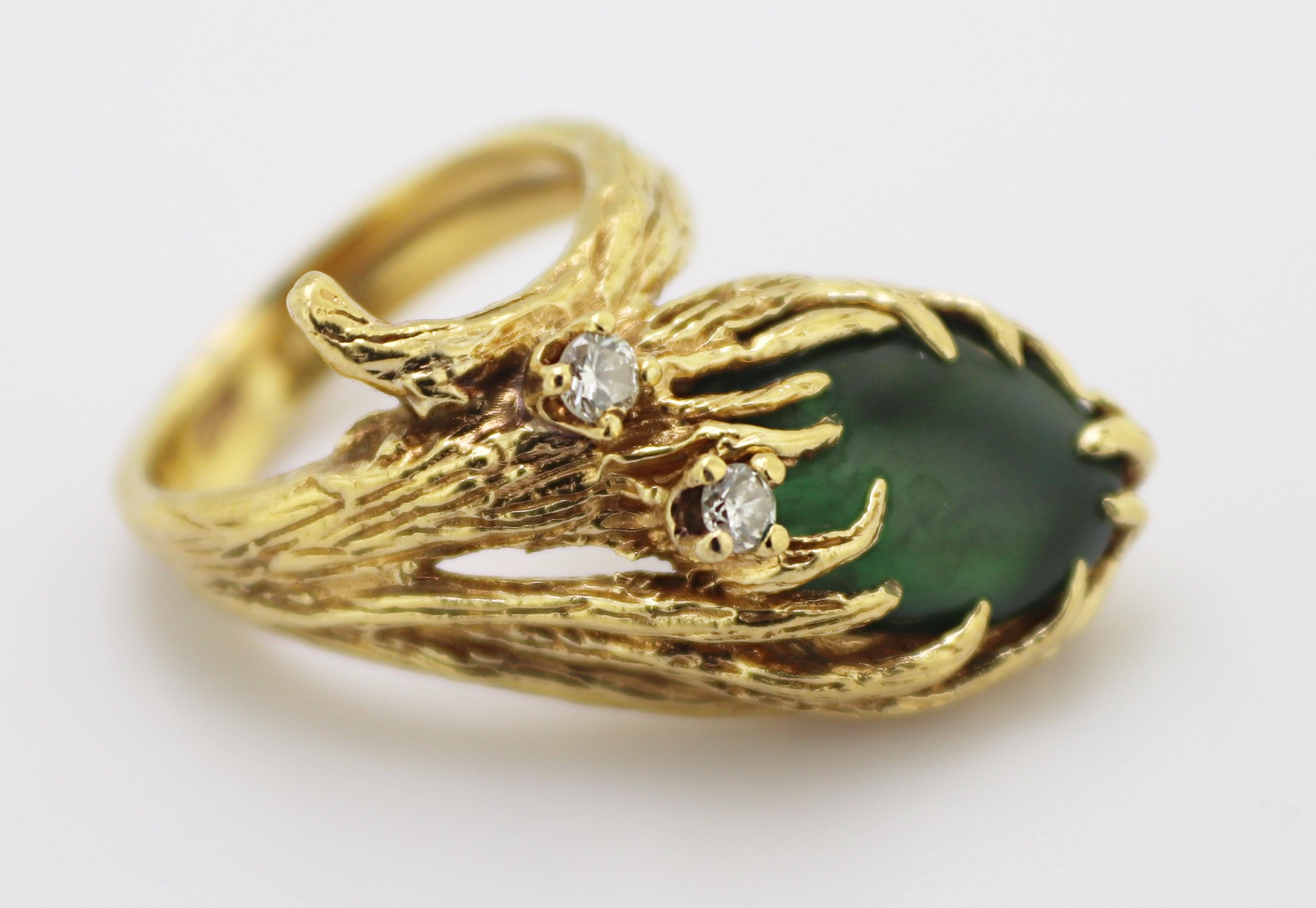 Jade, Diamond, Yellow Gold Ring For Sale at 1stDibs jade wedding ring