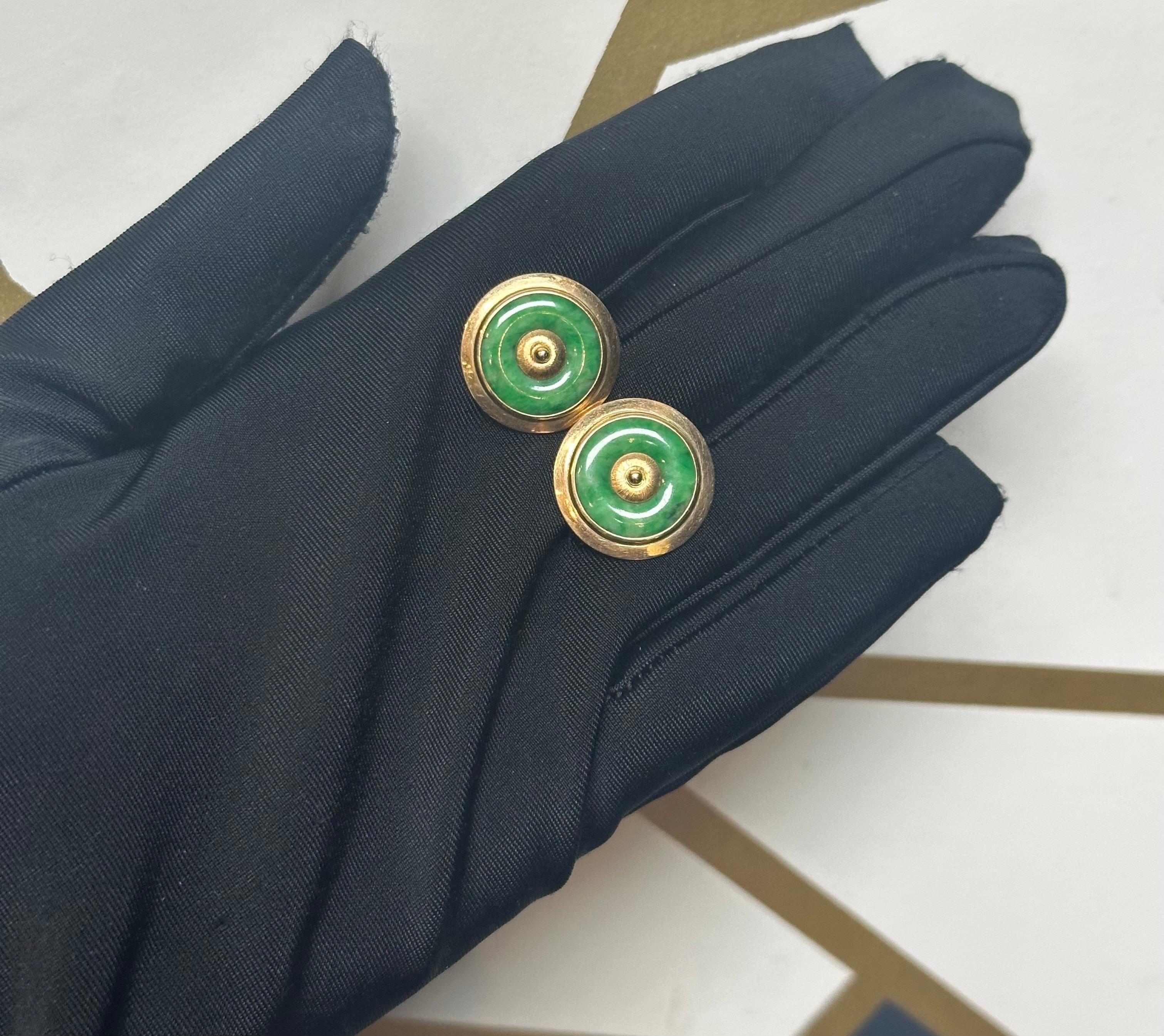 Jade Disc Cufflinks - image 2