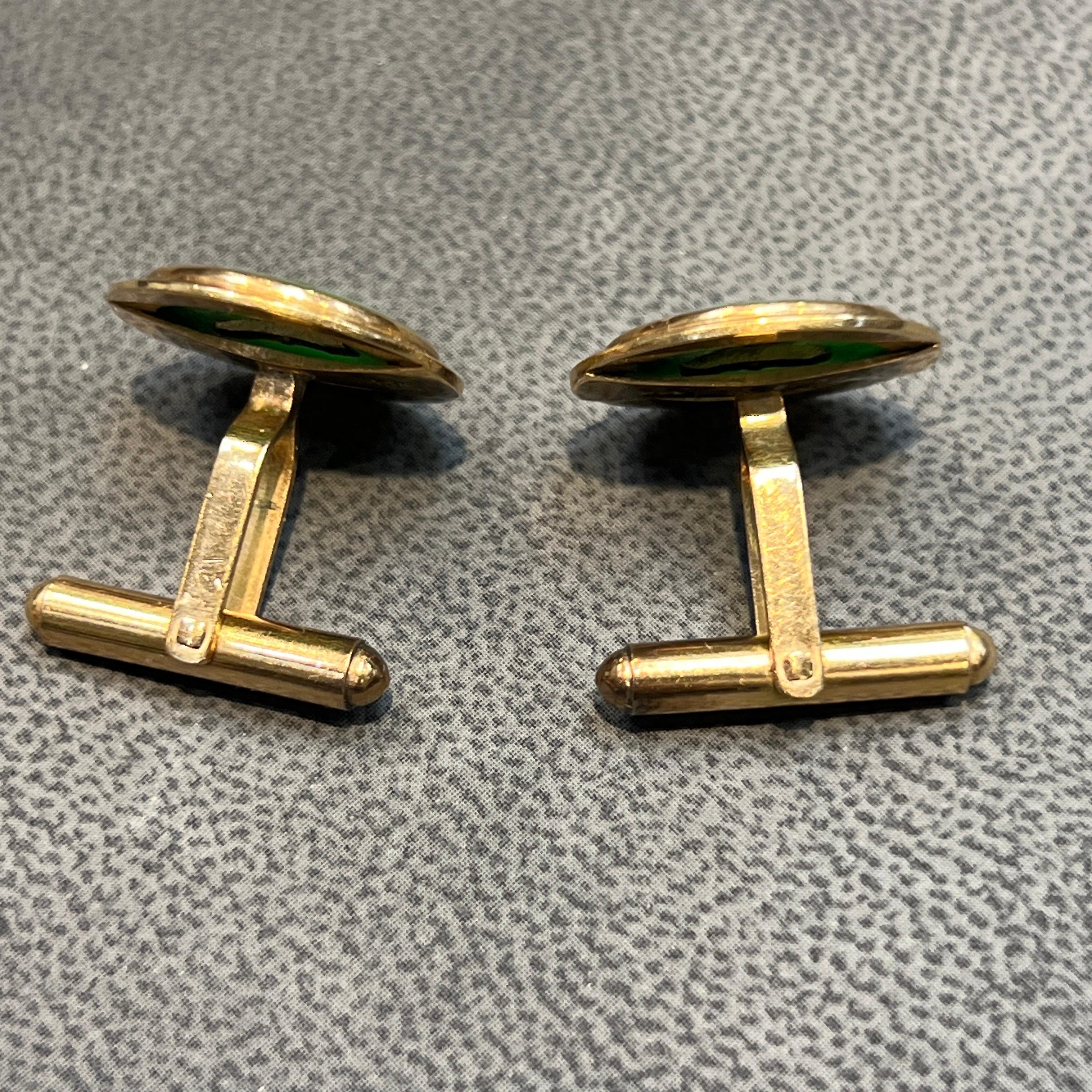 Jade Disc Cufflinks - image 4