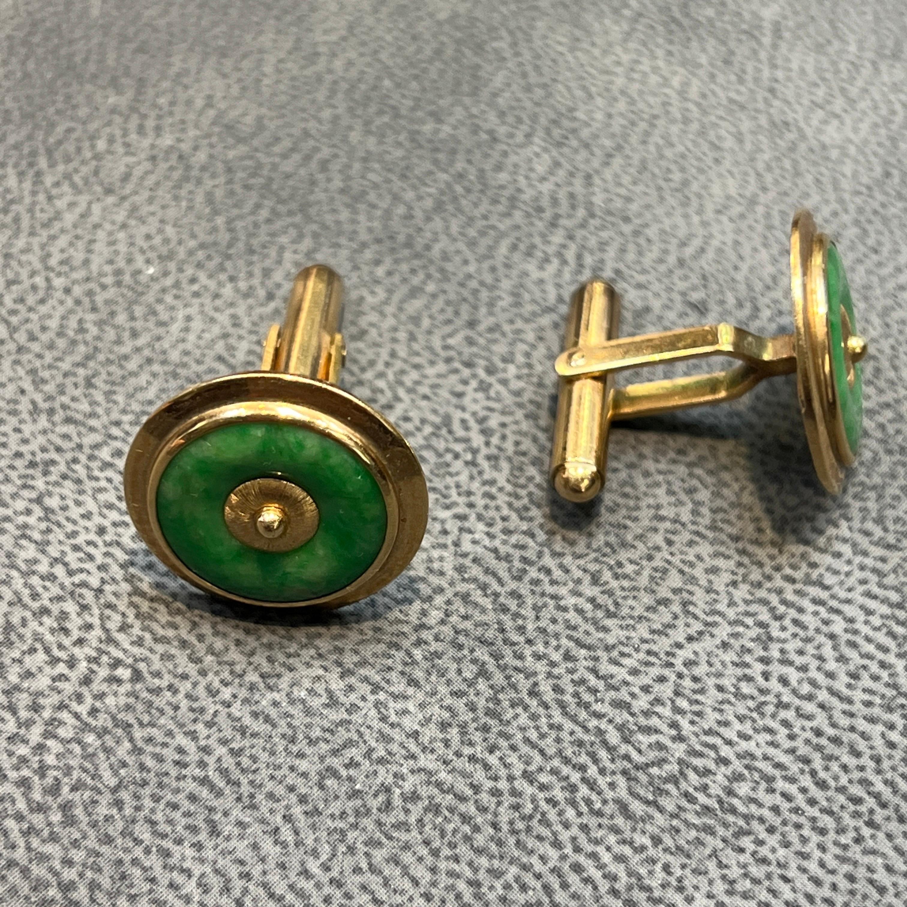 Jade Disc Cufflinks - image 5