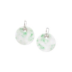 Jade Disc Earring Set with Diamonds