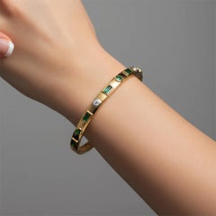 Jade Eclipse 14K (or 18k upon request) Yellow Gold Emerald Cut Bracelet