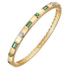 Jade Eclipse 14K (or 18k upon request) Yellow Gold Emerald Cut Bracelet