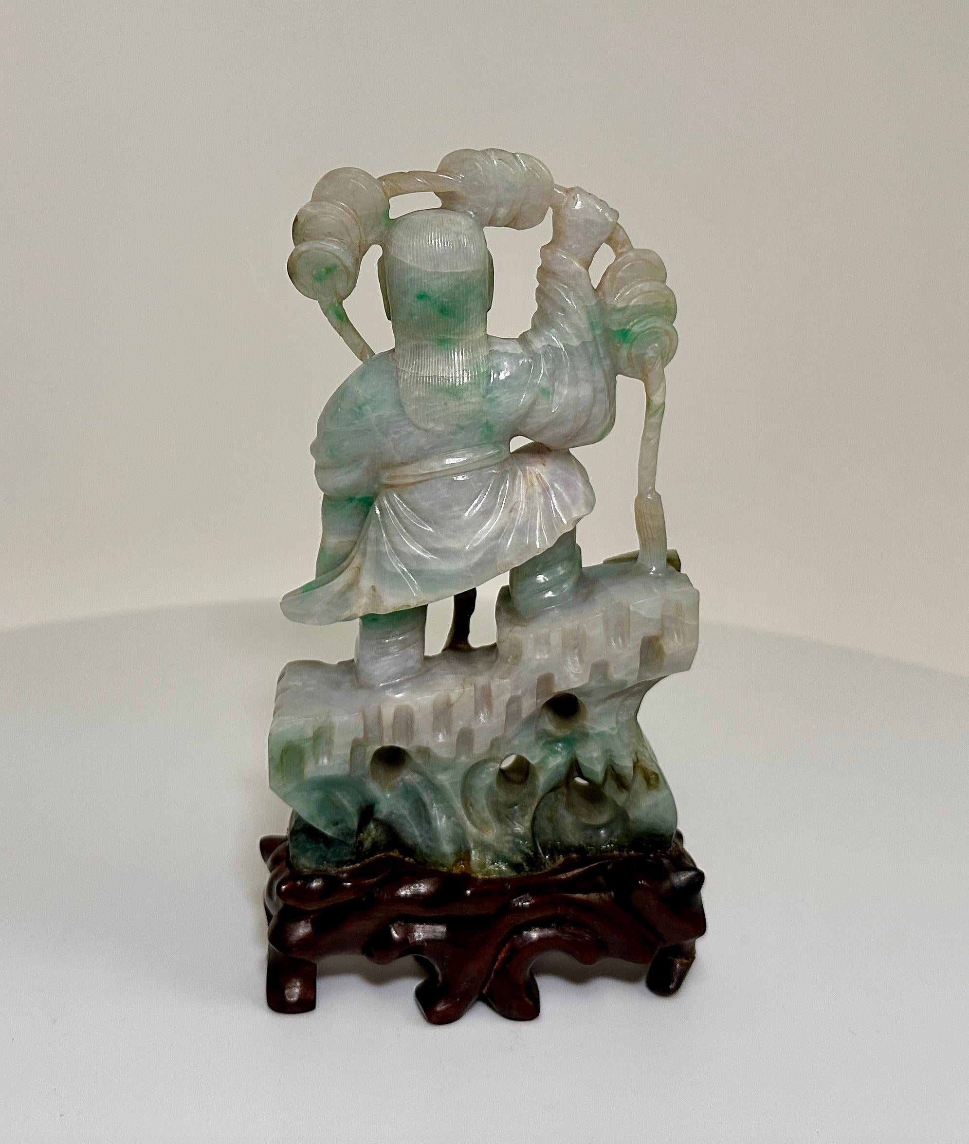 Jade Figure, Early 20th Century In Good Condition For Sale In New York, NY