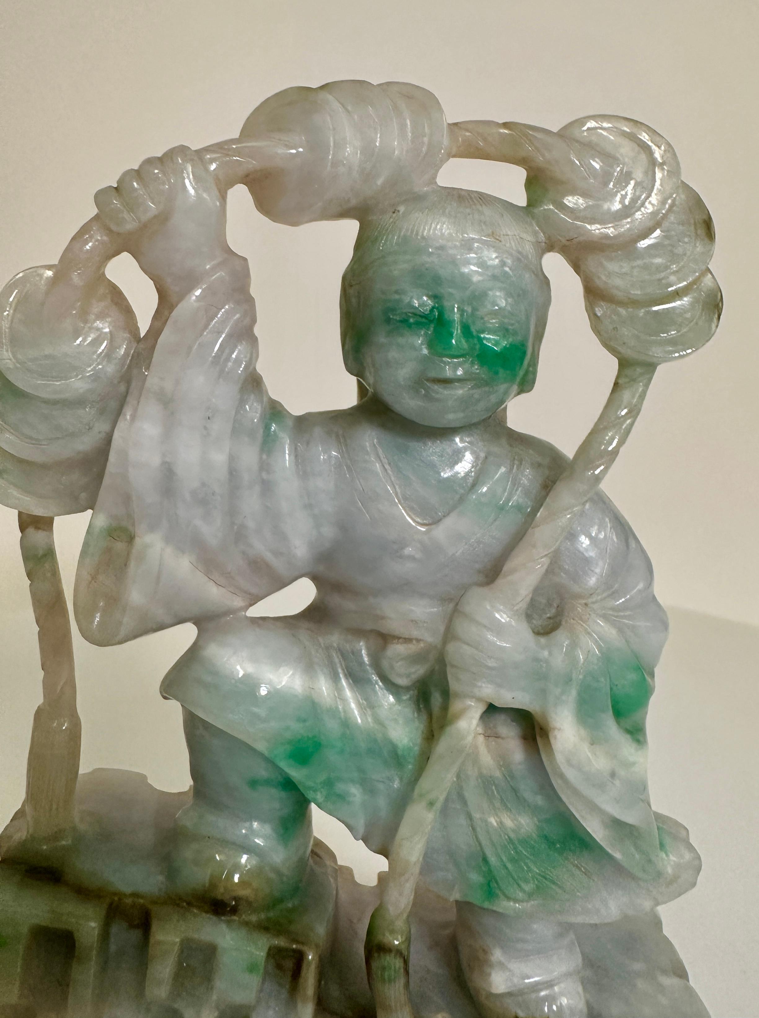 Jade Figure en jade, début du XXe siècle en vente