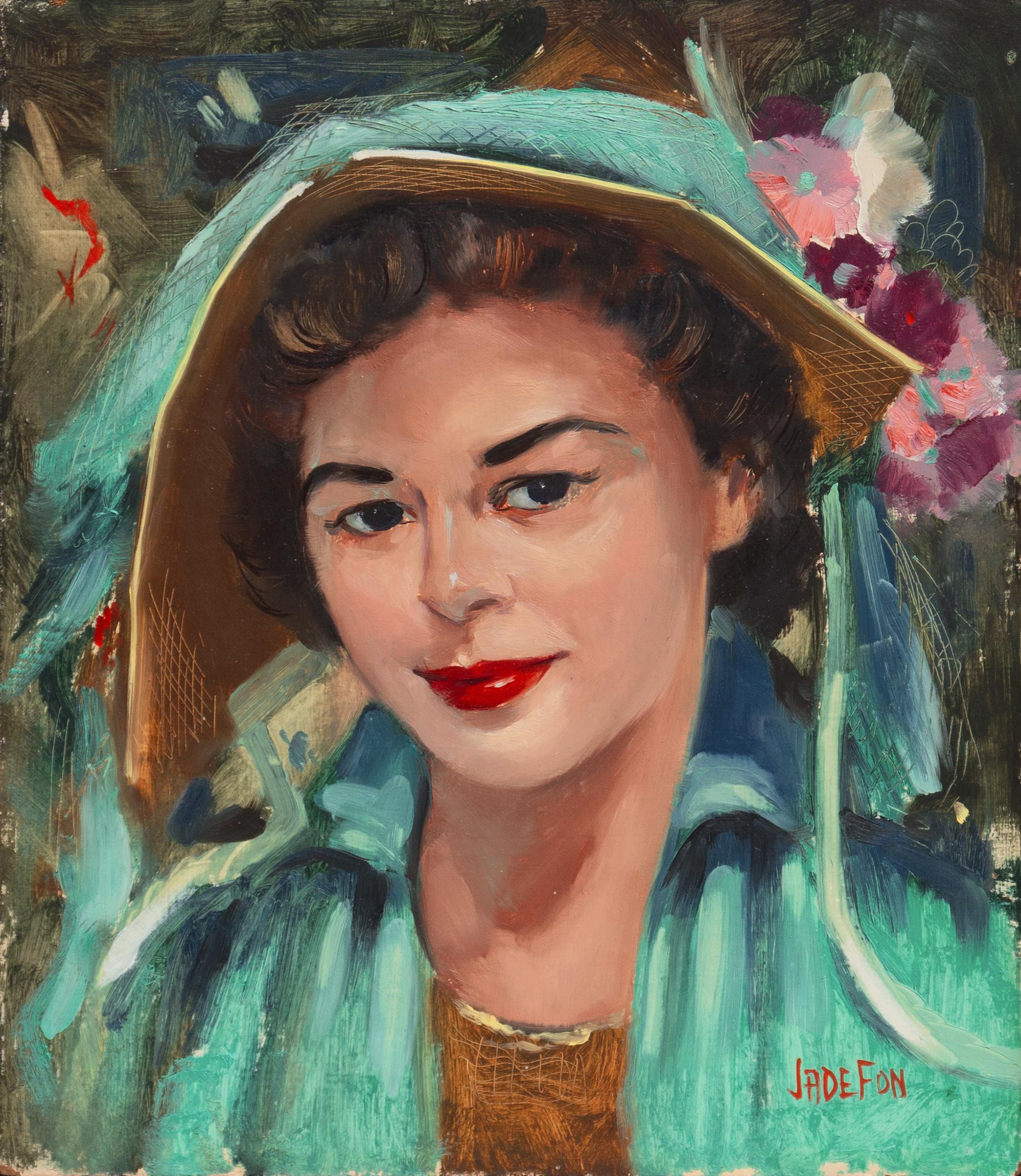 Portrait Painting de Jade Fon Woo - Mujer en Aqua", De Young, Museo de Oakland, LACMA, CWS, AWS, San Francisco
