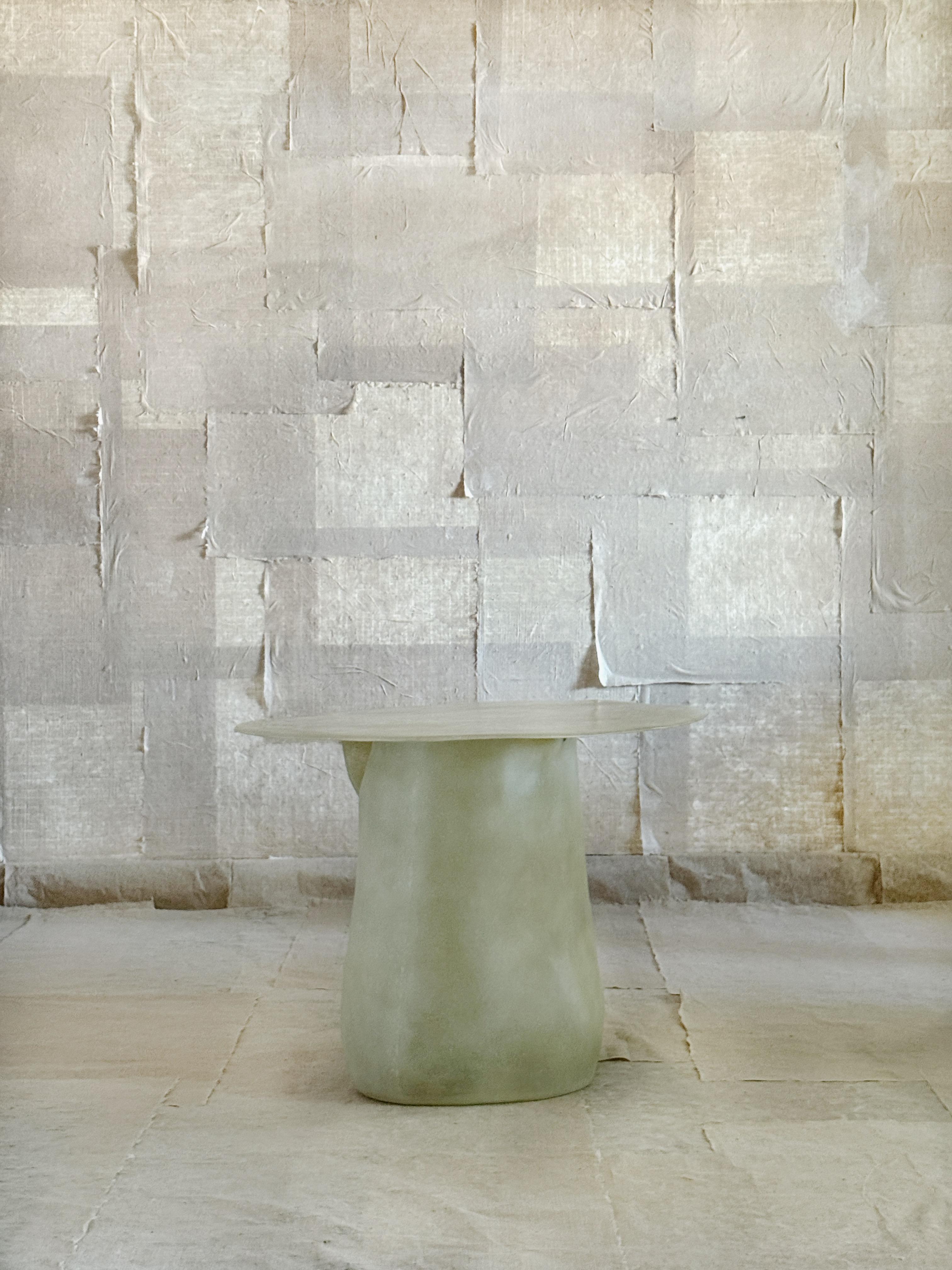 Modern Jade Formless Fiberglass Round Table by kar For Sale