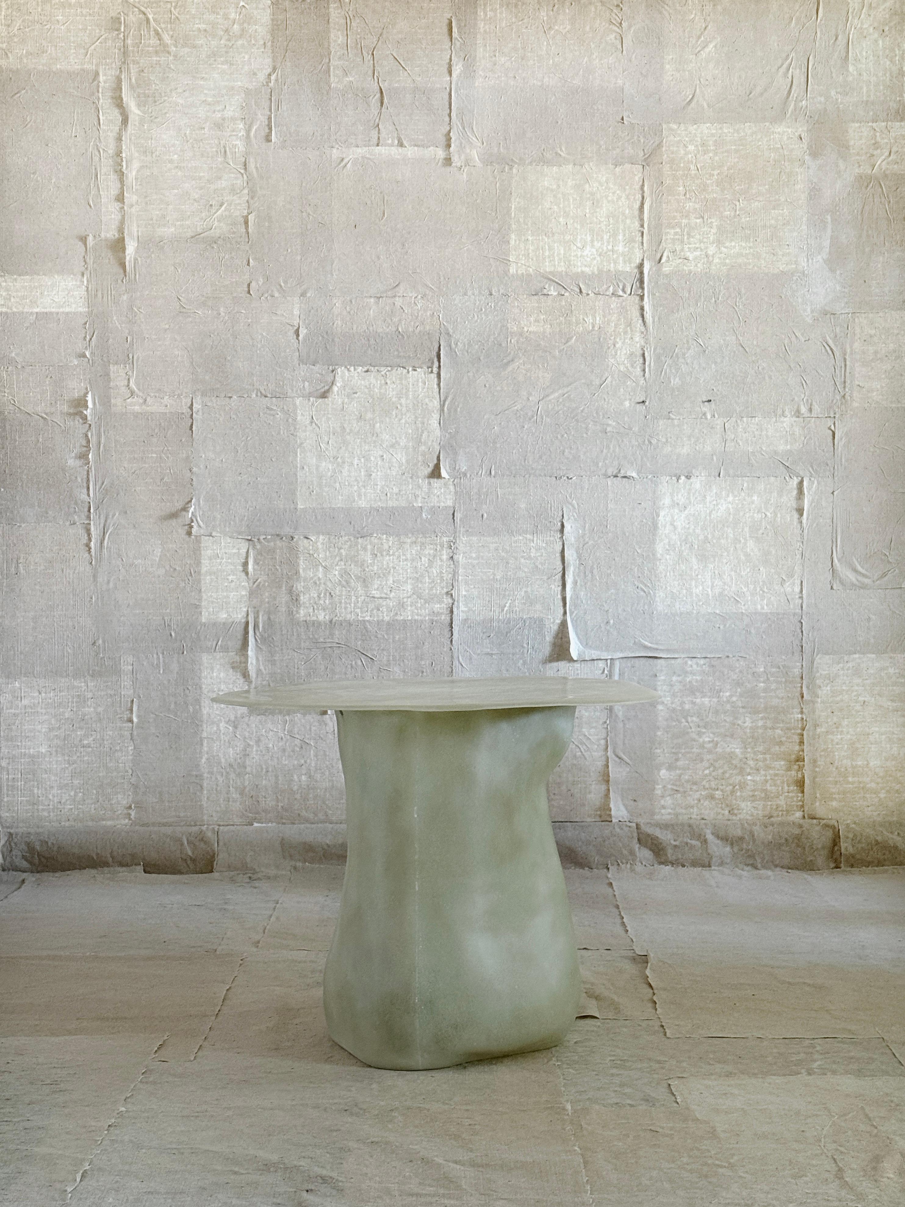 Jade Formless Fiberglass Round Table by kar For Sale 1