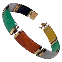 Vintage Jade Gold Bracelet, 20th Century