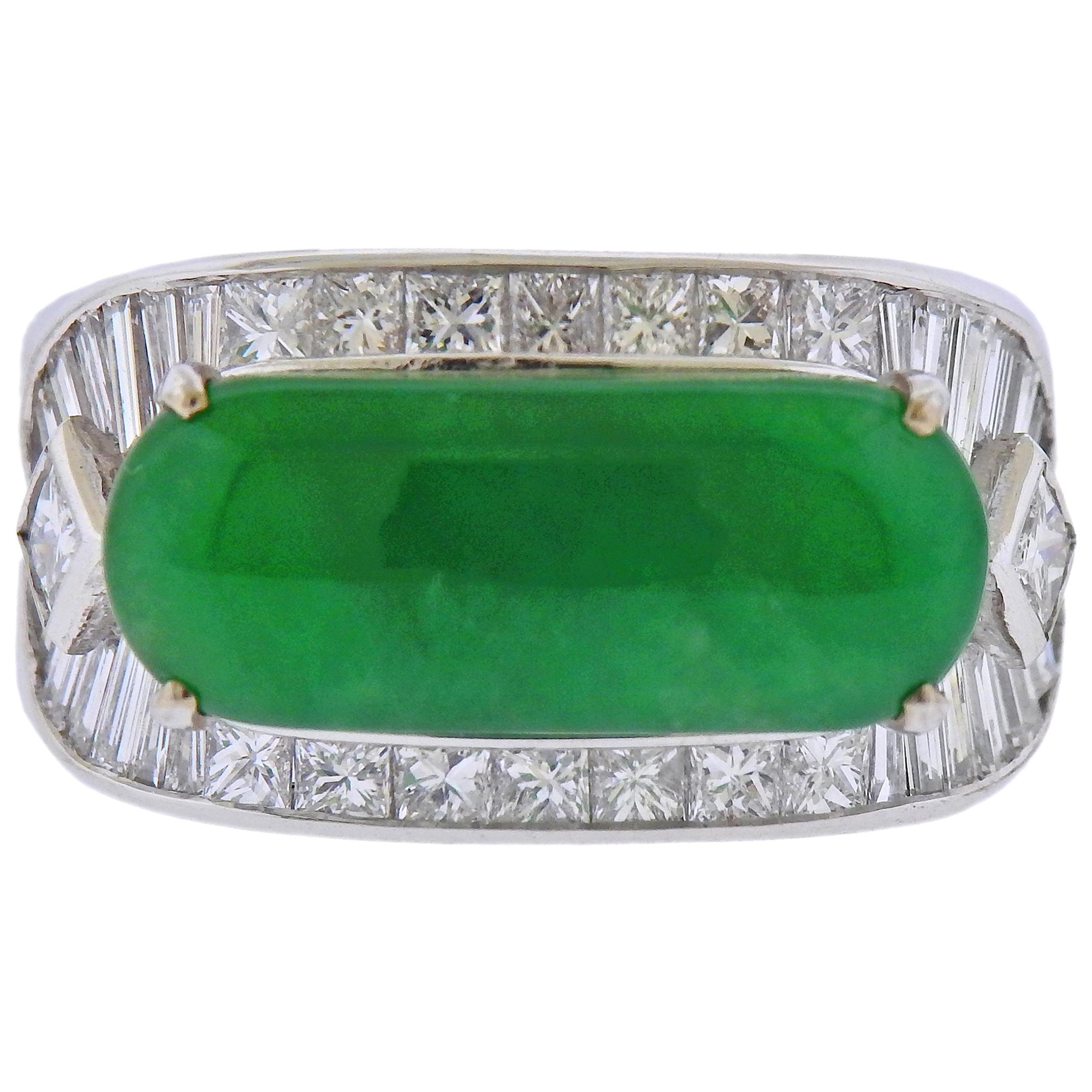 Jade Gold Diamond Ring For Sale