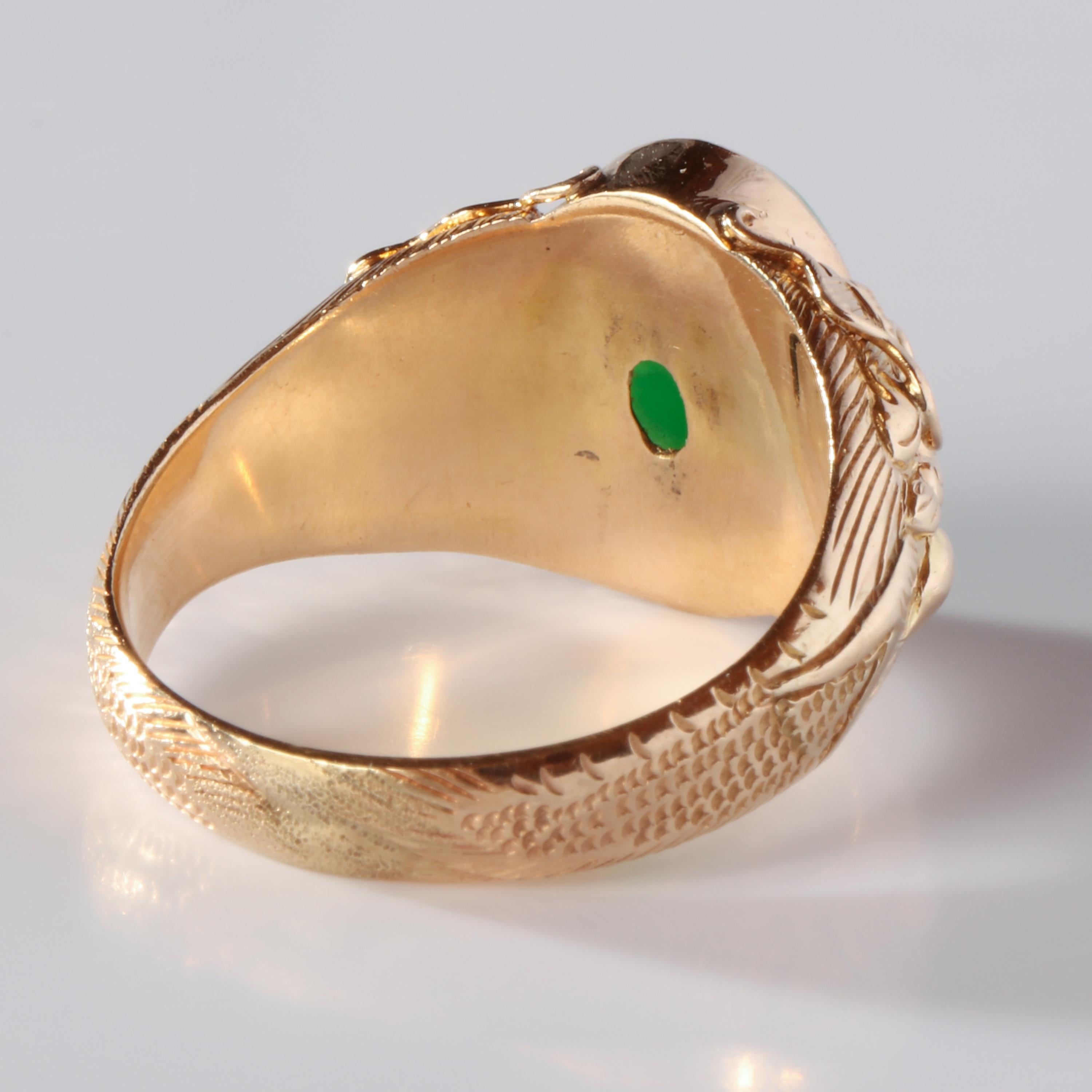 Jade and Gold Ring Certified Natural and Untreated 5