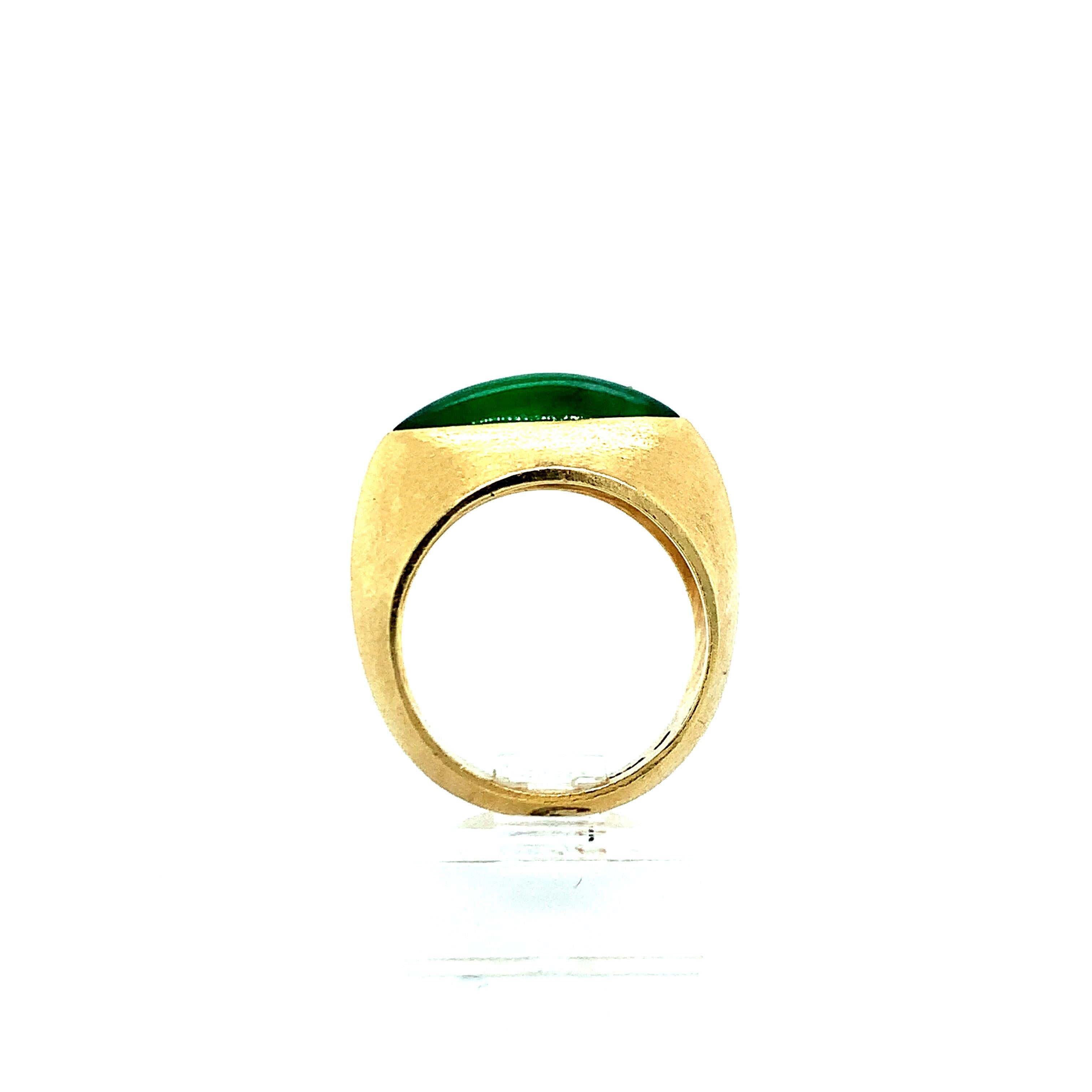 Women's or Men's Jade Gold Ring For Sale