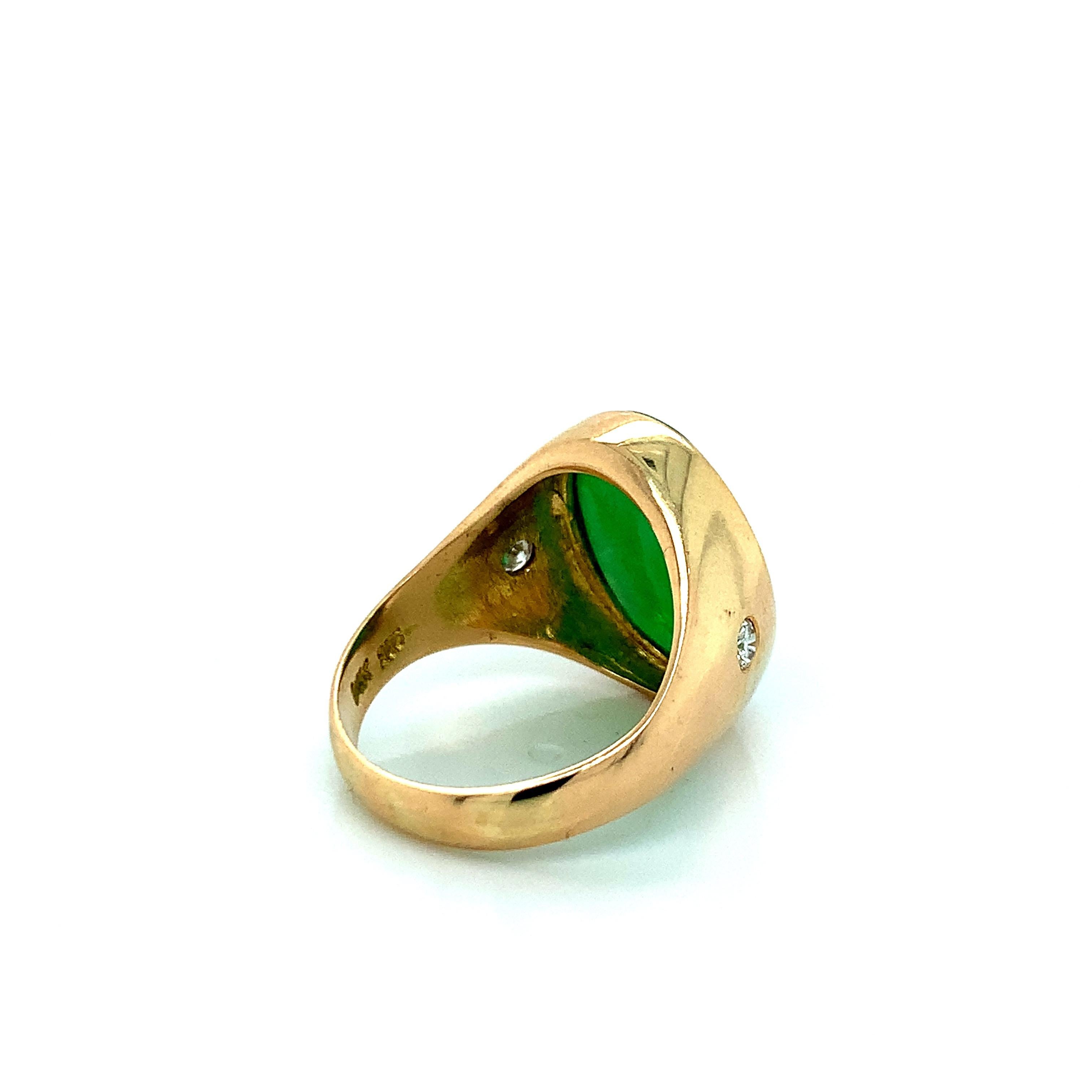 Women's or Men's Jade Gold Ring For Sale