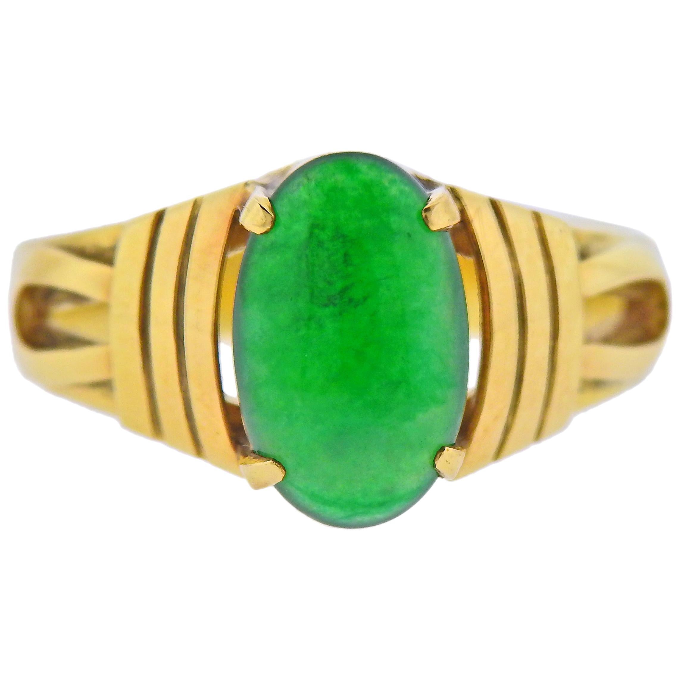 Jade Gold Ring For Sale