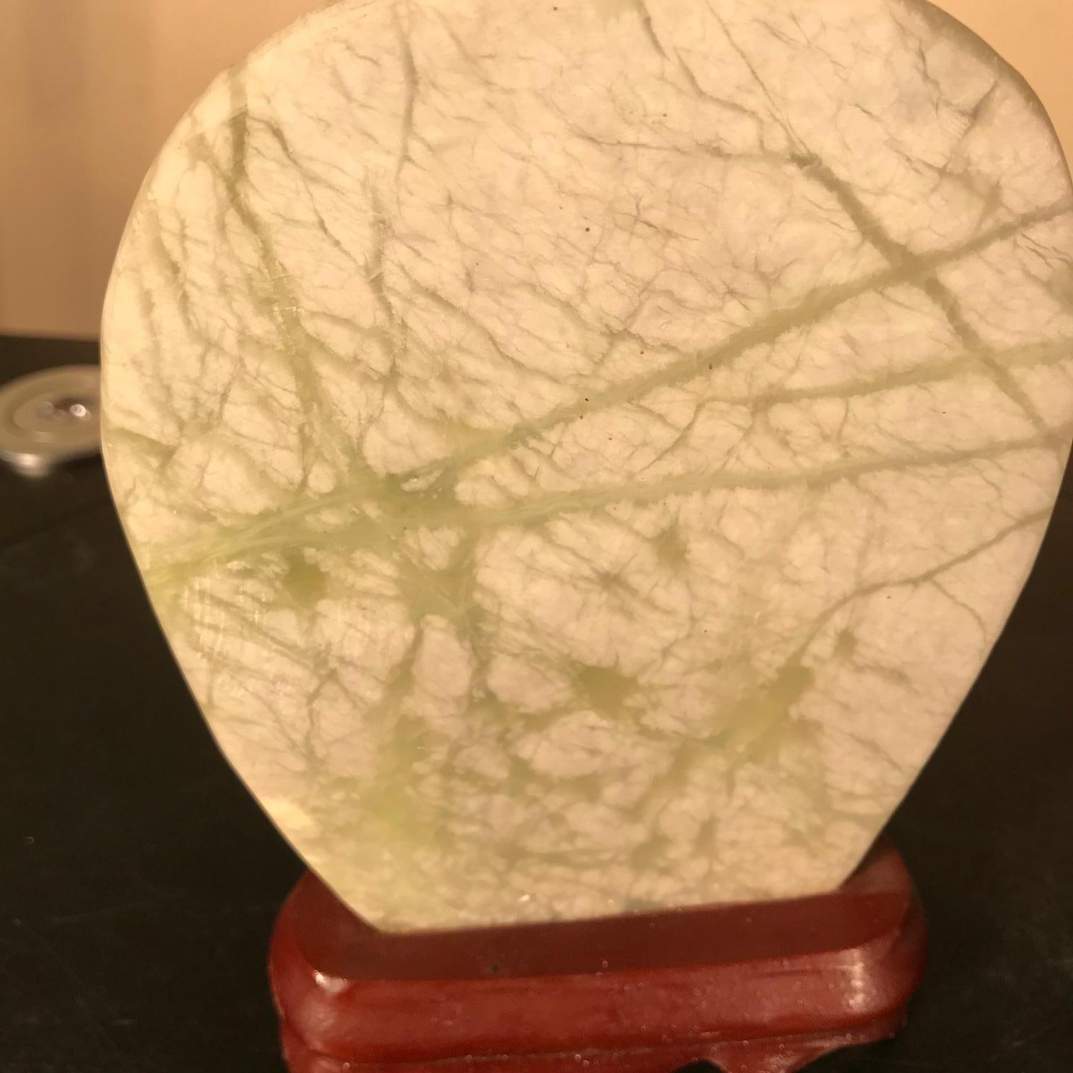 20th Century Jade Grasses Viewing Stone