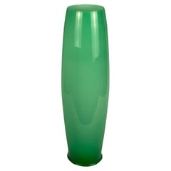 Jade Green Cylindrical Murano Glass Vase