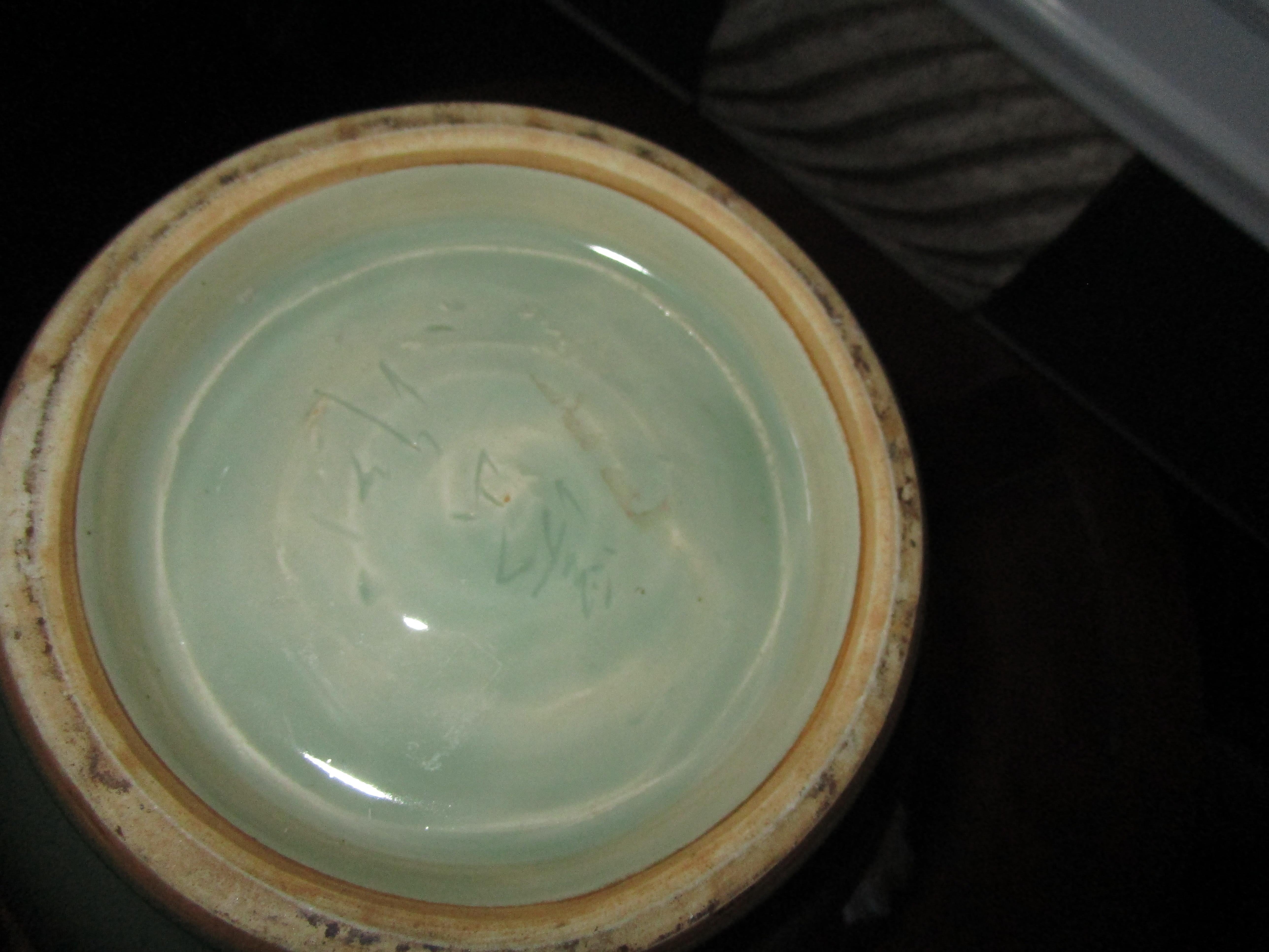 Ceramic Jade Green Korean Celadon Vase with Dragon Ears Mid 20th Century