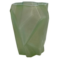 Vaso Art Déco Ruba Rombic verde giada