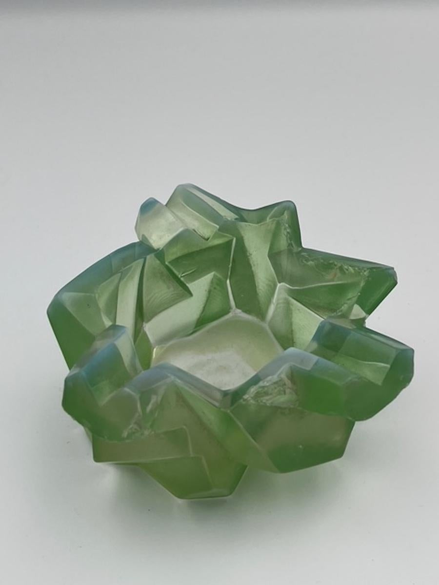 Molded Jade Green Ruba Rombic Ashtray For Sale