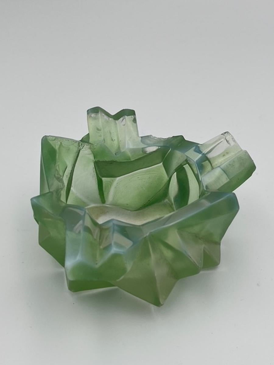 Glass Jade Green Ruba Rombic Ashtray For Sale