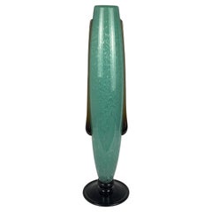Art Deco Jade Green Glass Vase by Charles Schneider