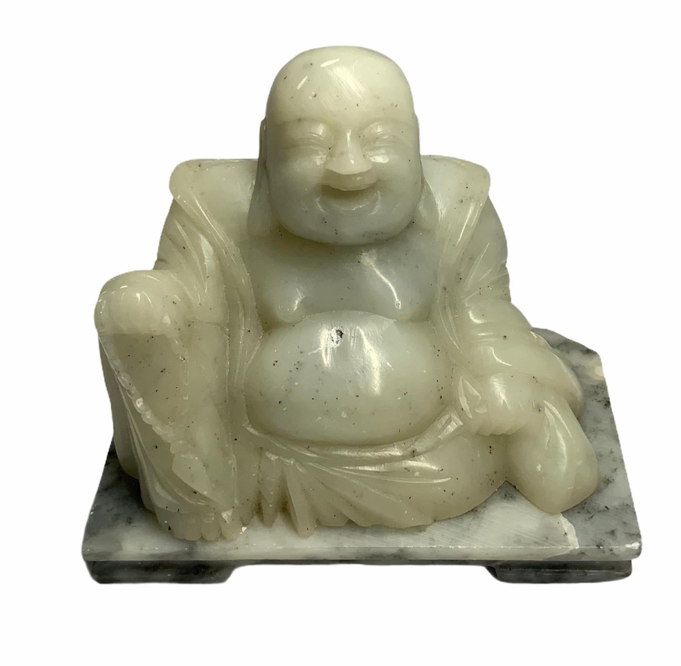 jade laughing buddha statue