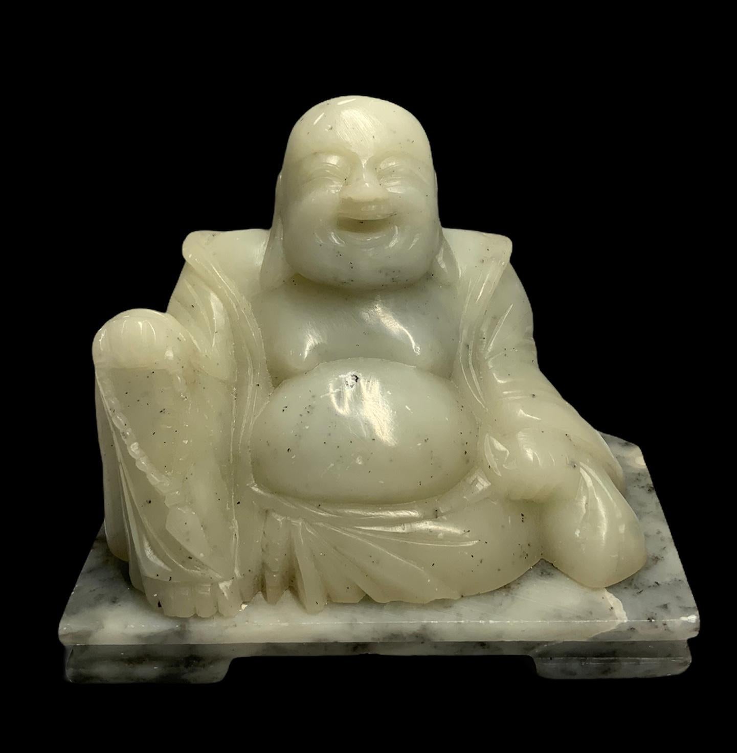 Jade Happy Buddha In Good Condition For Sale In Guaynabo, PR