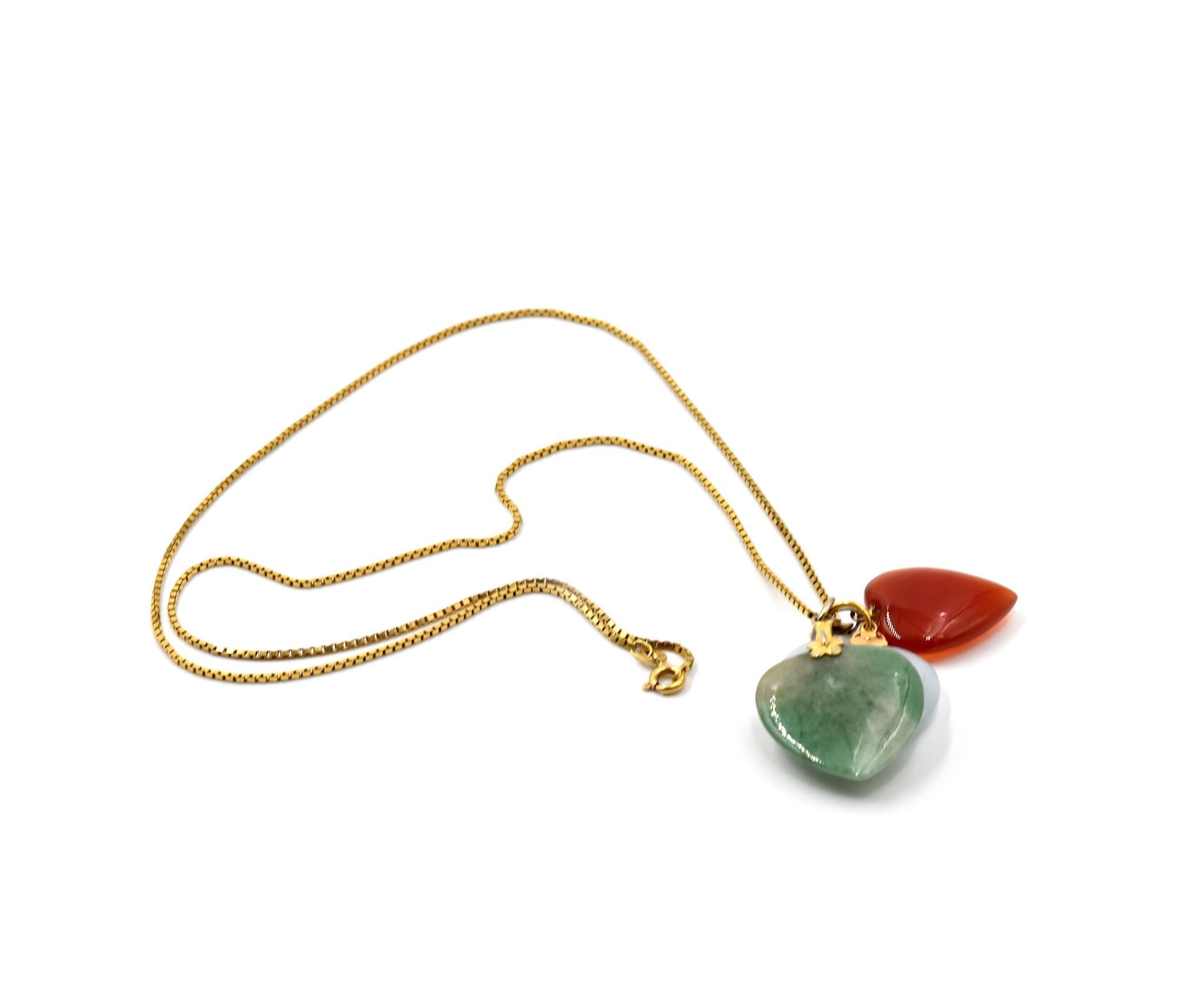 jade heart necklace gold