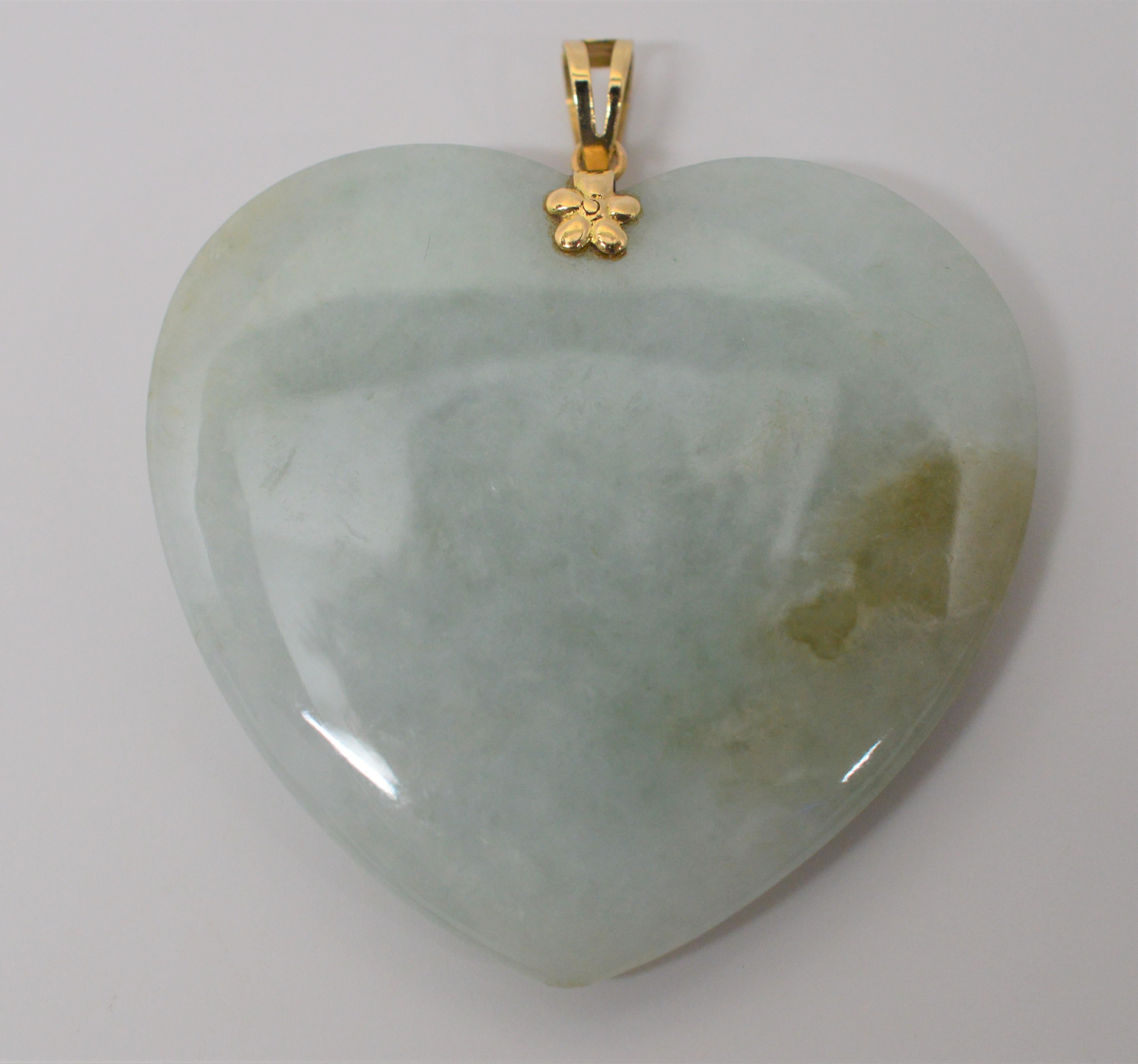 jade heart pendant gold