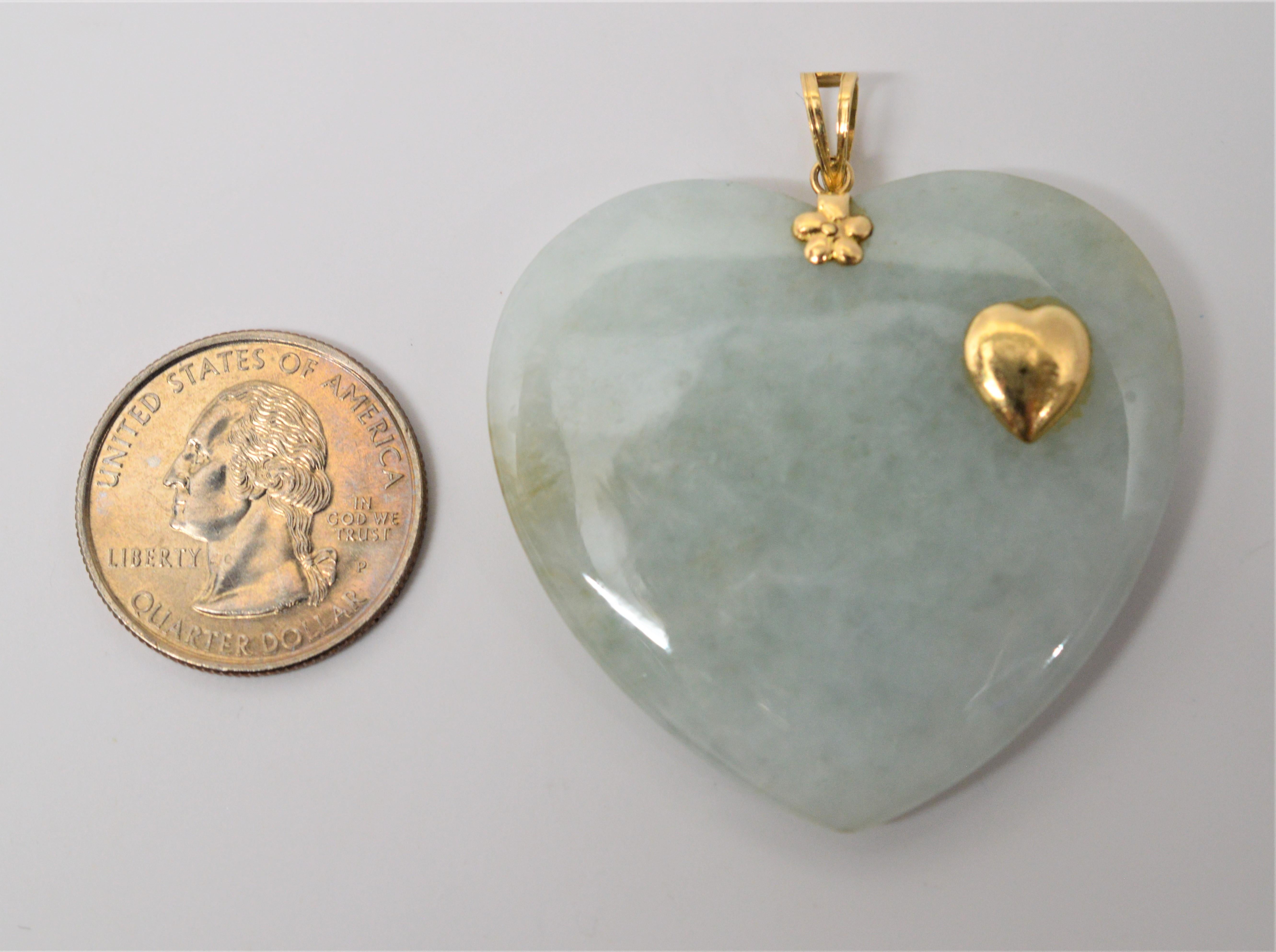gold jade heart pendant