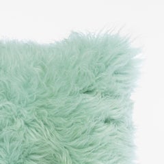 Cojín de piel de oveja verde jade by Muchi Decor, Made in Italy