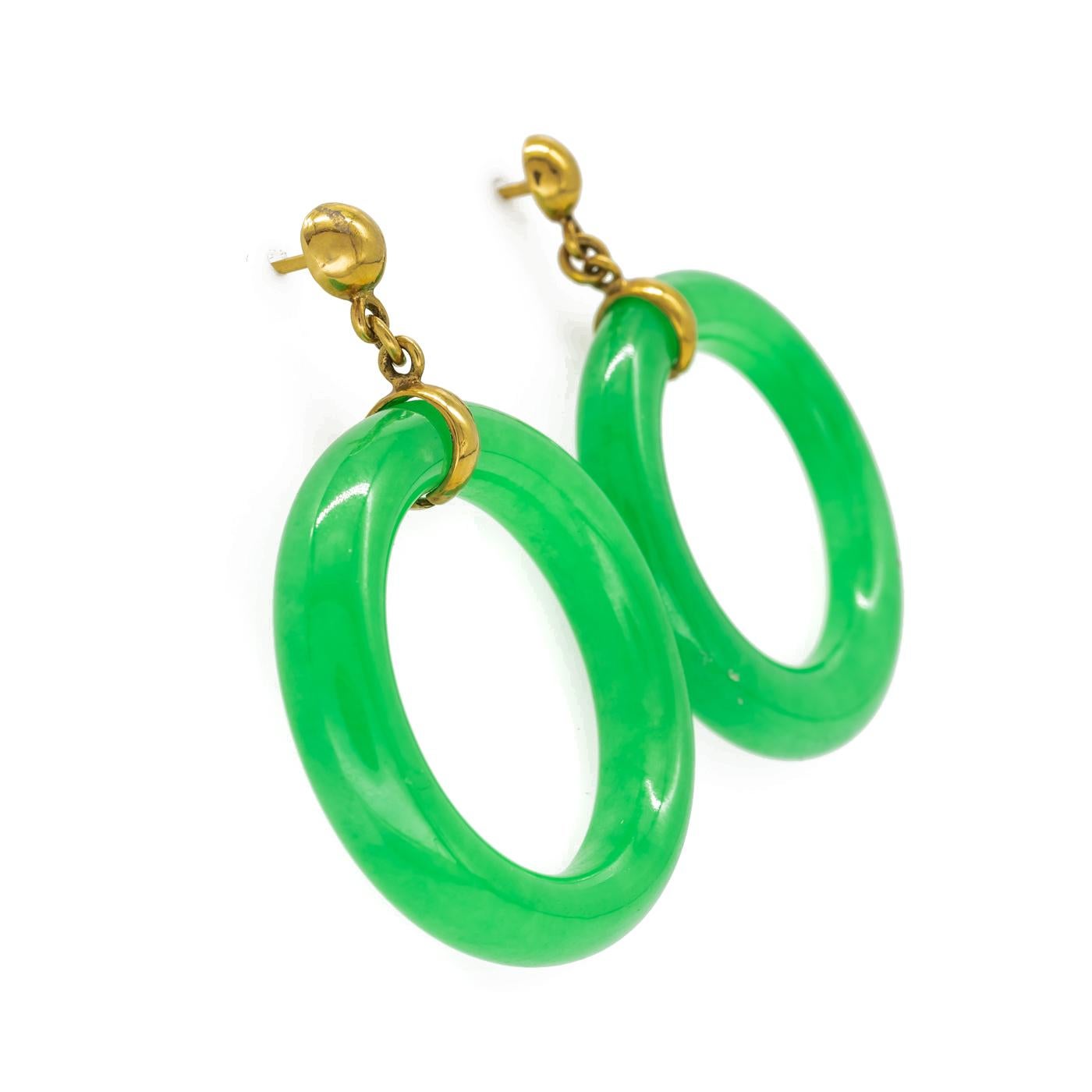 jade huggie earrings