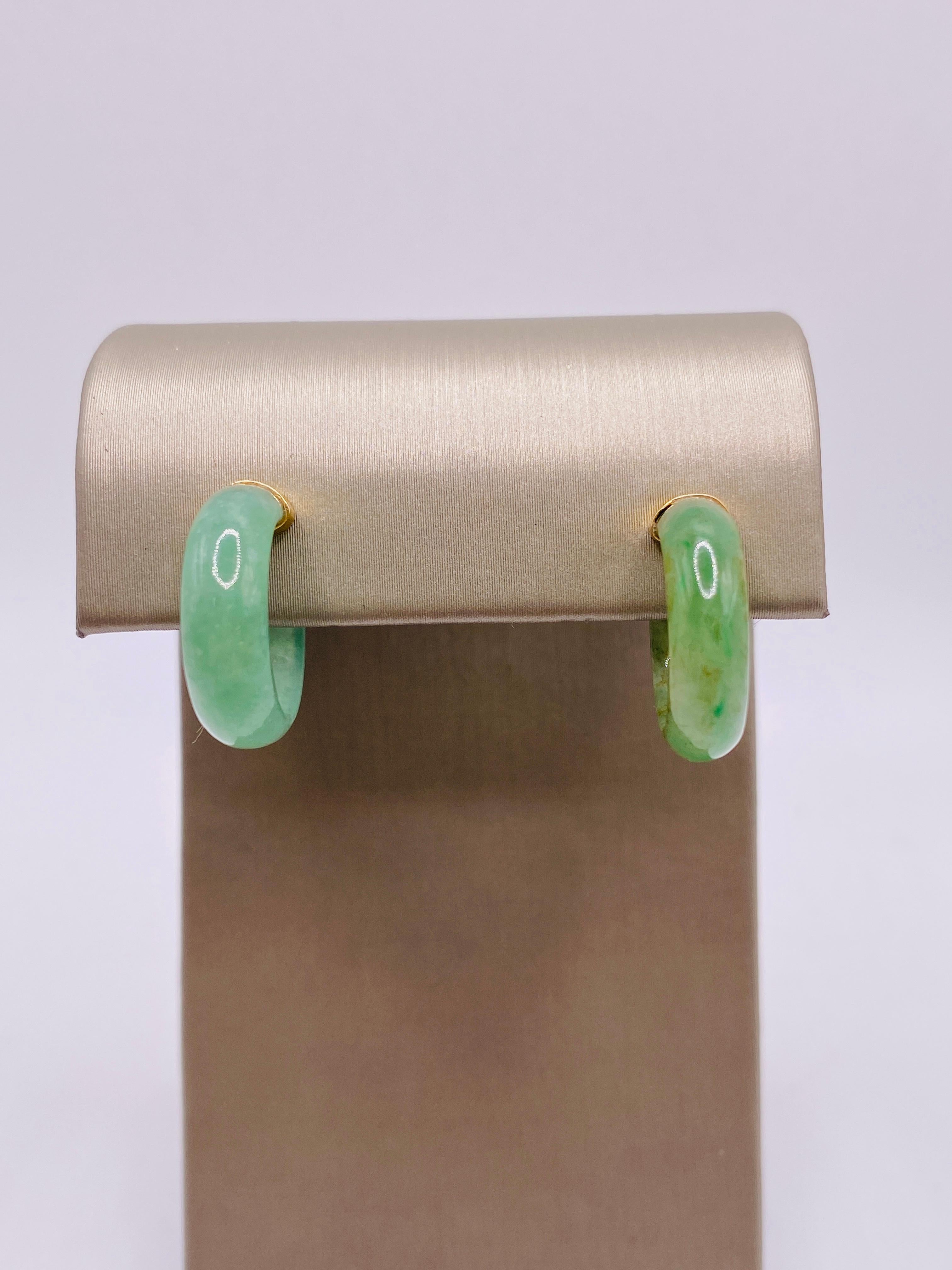 Jade Hoop Earrings 1