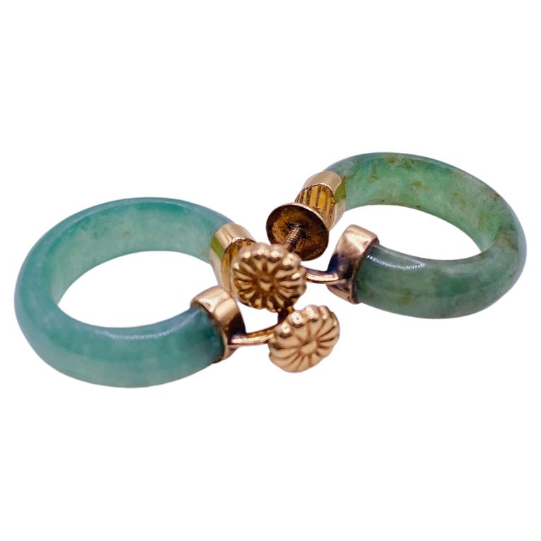 Jade Hoop Earrings at 1stDibs