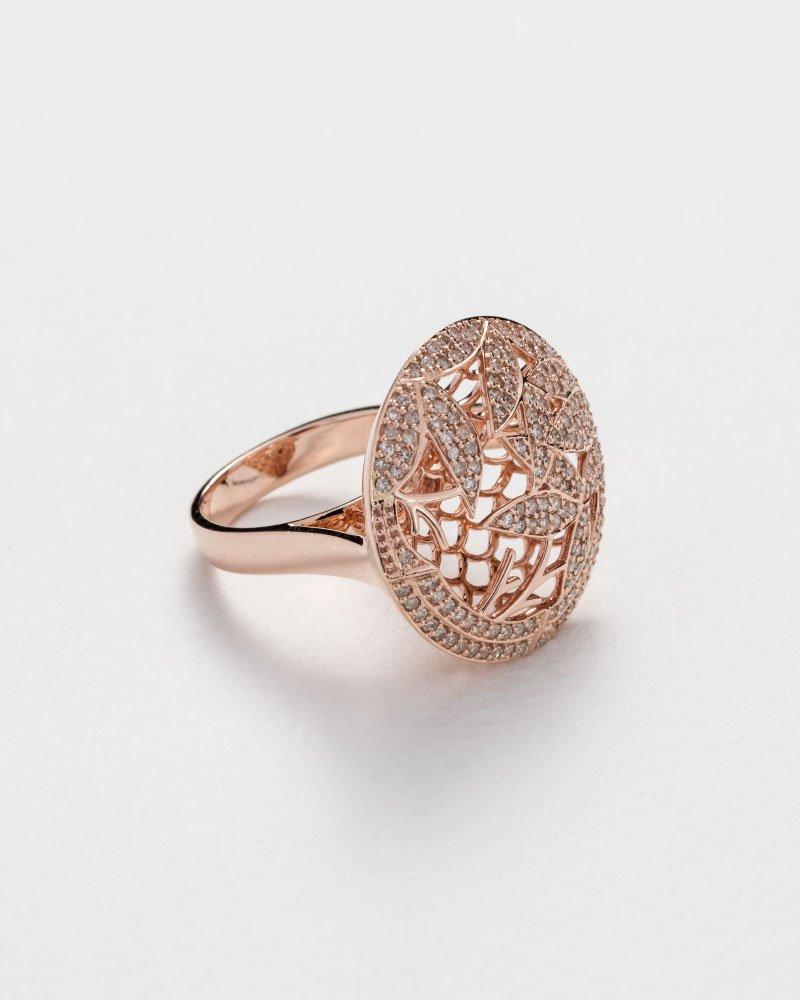 Modern Jade Jagger Opium Bamboo Diamond and Rose Gold Ring For Sale