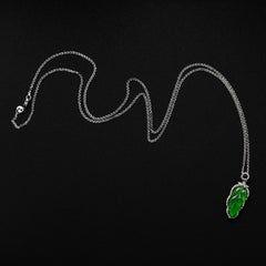 Jade Leaf Pendant Imperial Green Certified Untreated