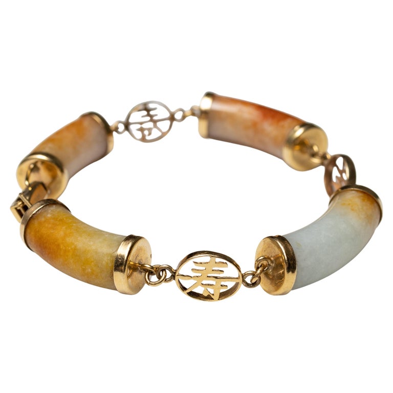 Jade Link Bracelet Unisex Ming''s Hawaii For Sale at 1stDibs