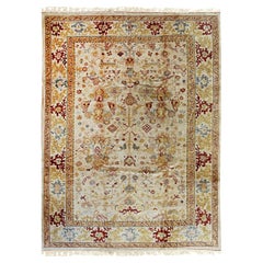 Jade Mohair Oushak Beige Hand Knotted Rug
