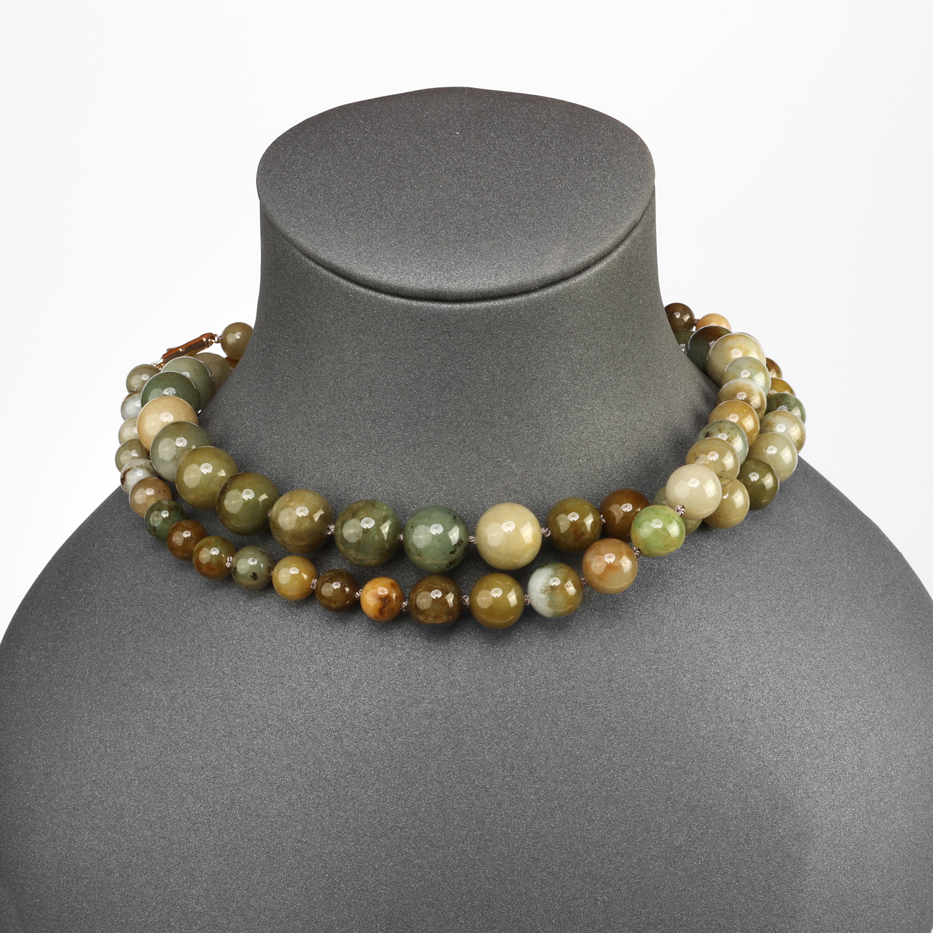 Late fall in New England when the red, orange, yellow, and golden leaves have all fallen from the trees and been raked into piles we are left with a palate not unlike the colors you see in this necklace: bluestone gray, fallen-leaf brown, early