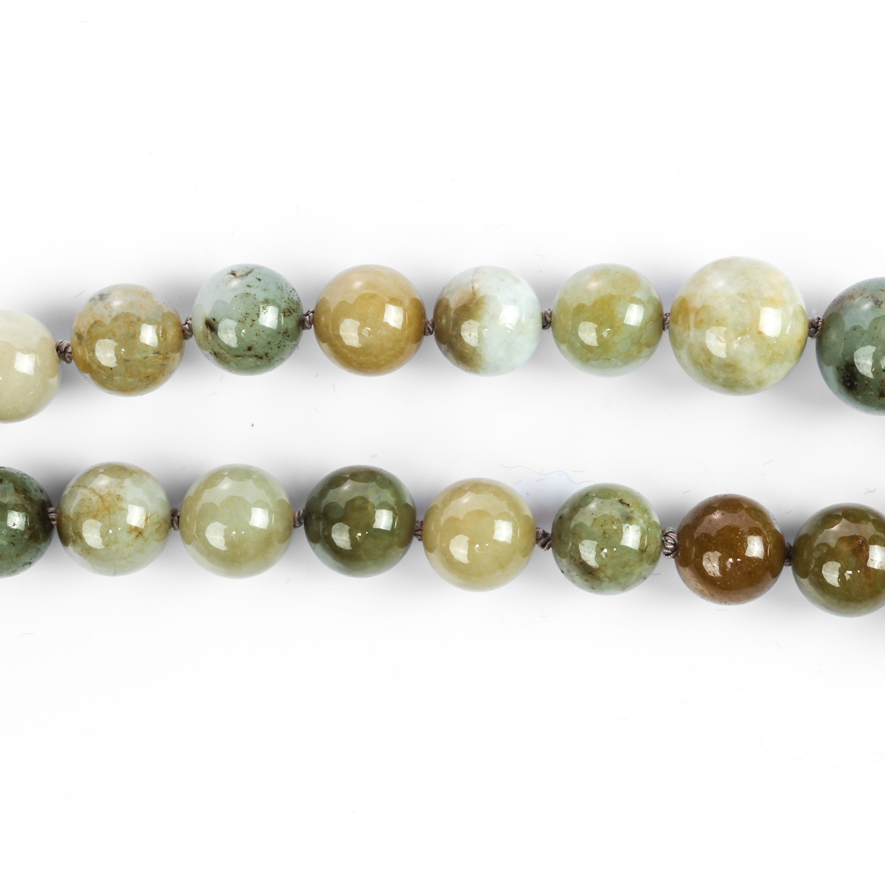 Bead Jade Necklace Late Autumn Coloring Certified Untreated